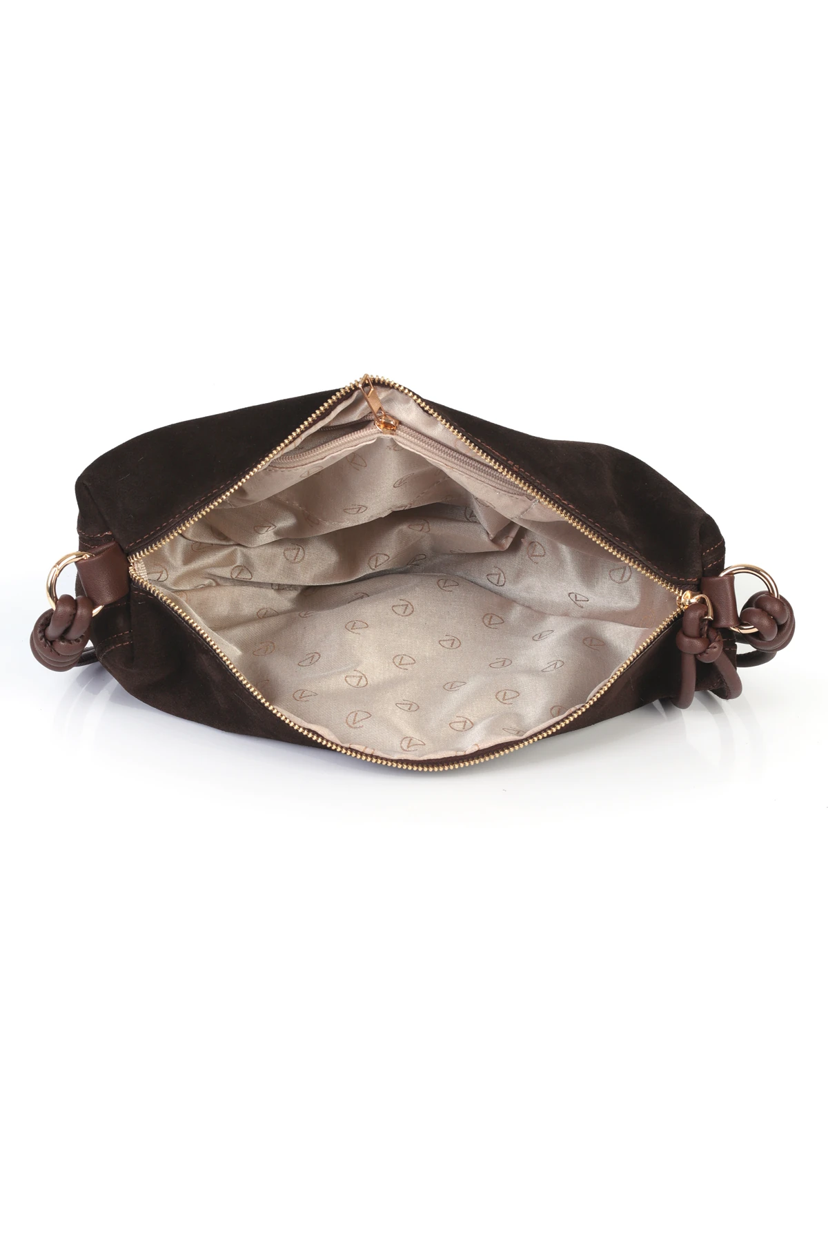 Clara Hakiki Deri Düğümlü Askılı Omuz Çantası - Kahverengi Süet