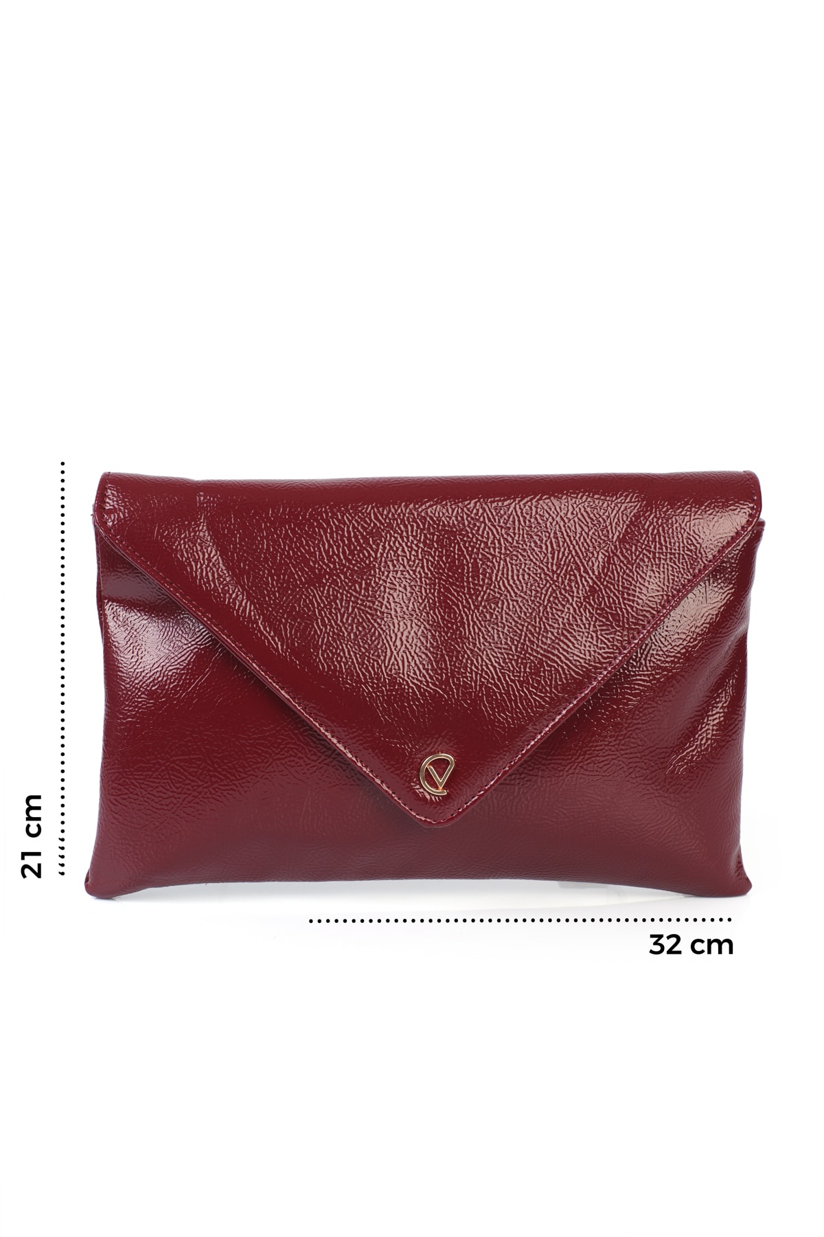 Gemma Zarf Kapaklı Clutch Çanta - Bordo Rugan