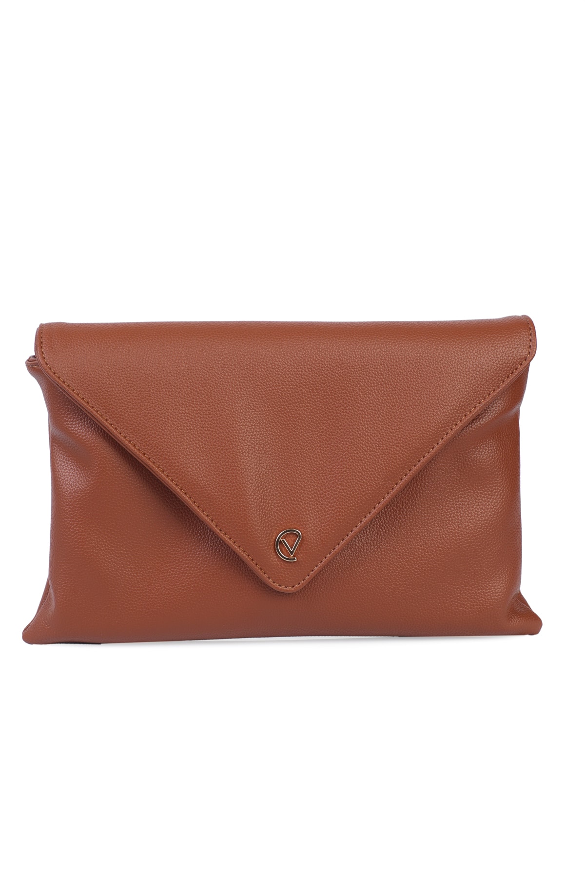 Gemma Zarf Kapaklı Clutch Çanta - Taba