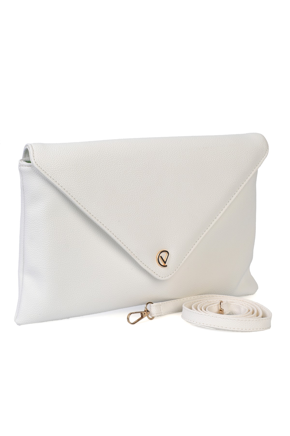 Gemma Zarf Kapaklı Clutch Çanta - Beyaz