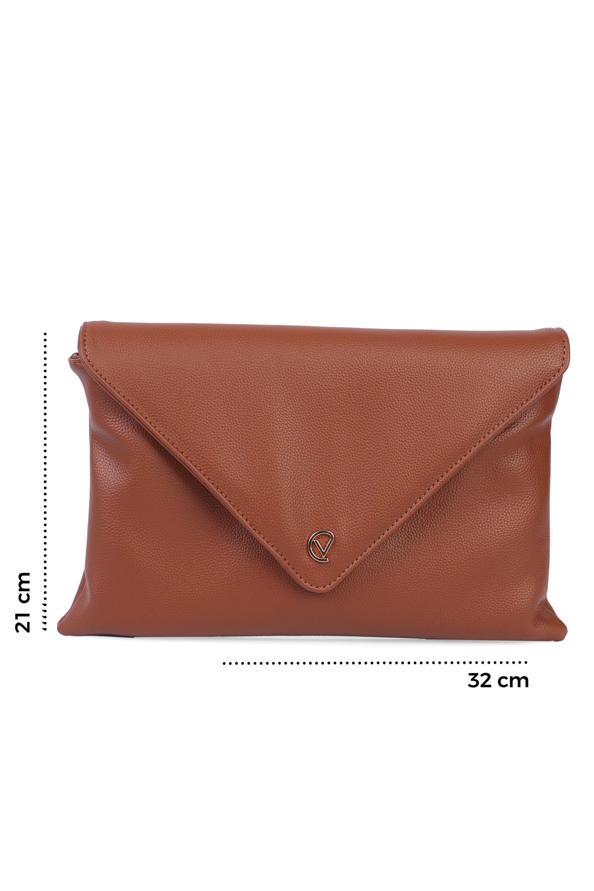 Gemma Zarf Kapaklı Clutch Çanta - Taba