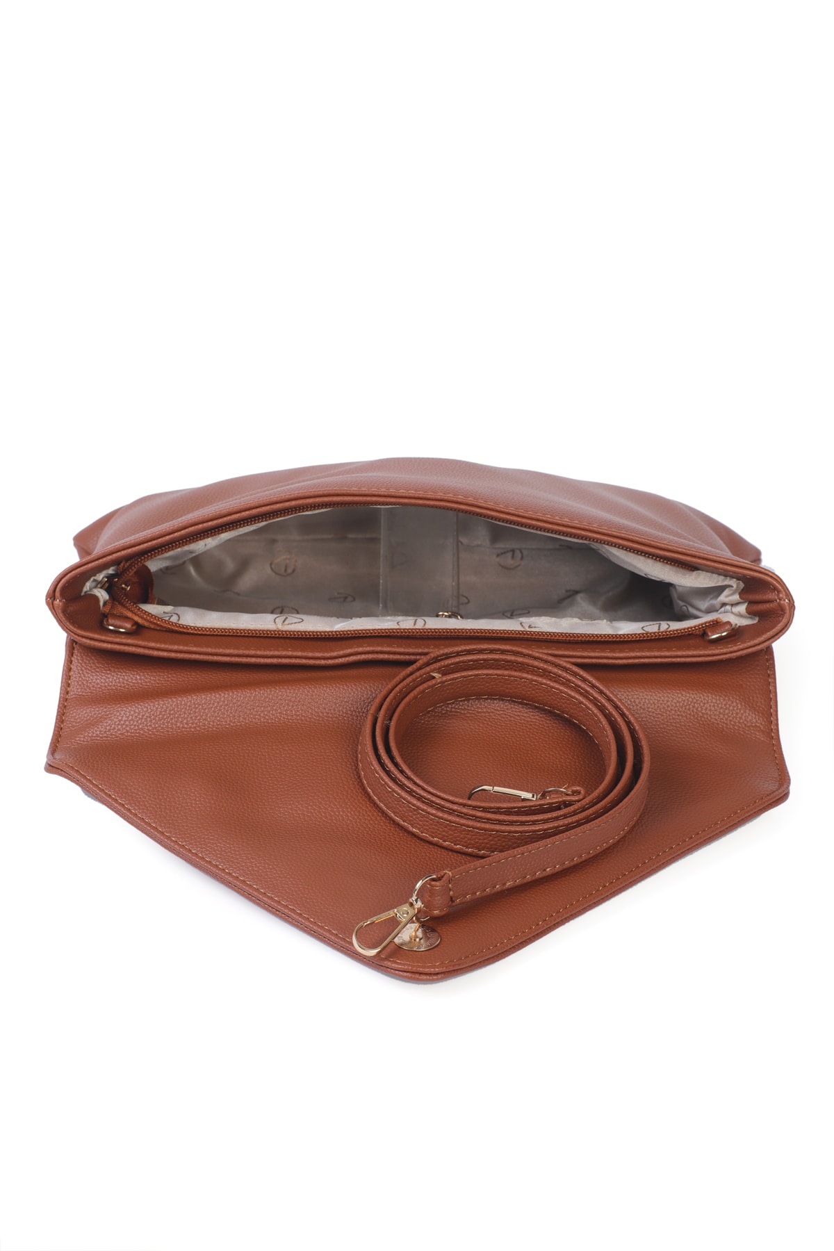 Gemma Zarf Kapaklı Clutch Çanta - Taba