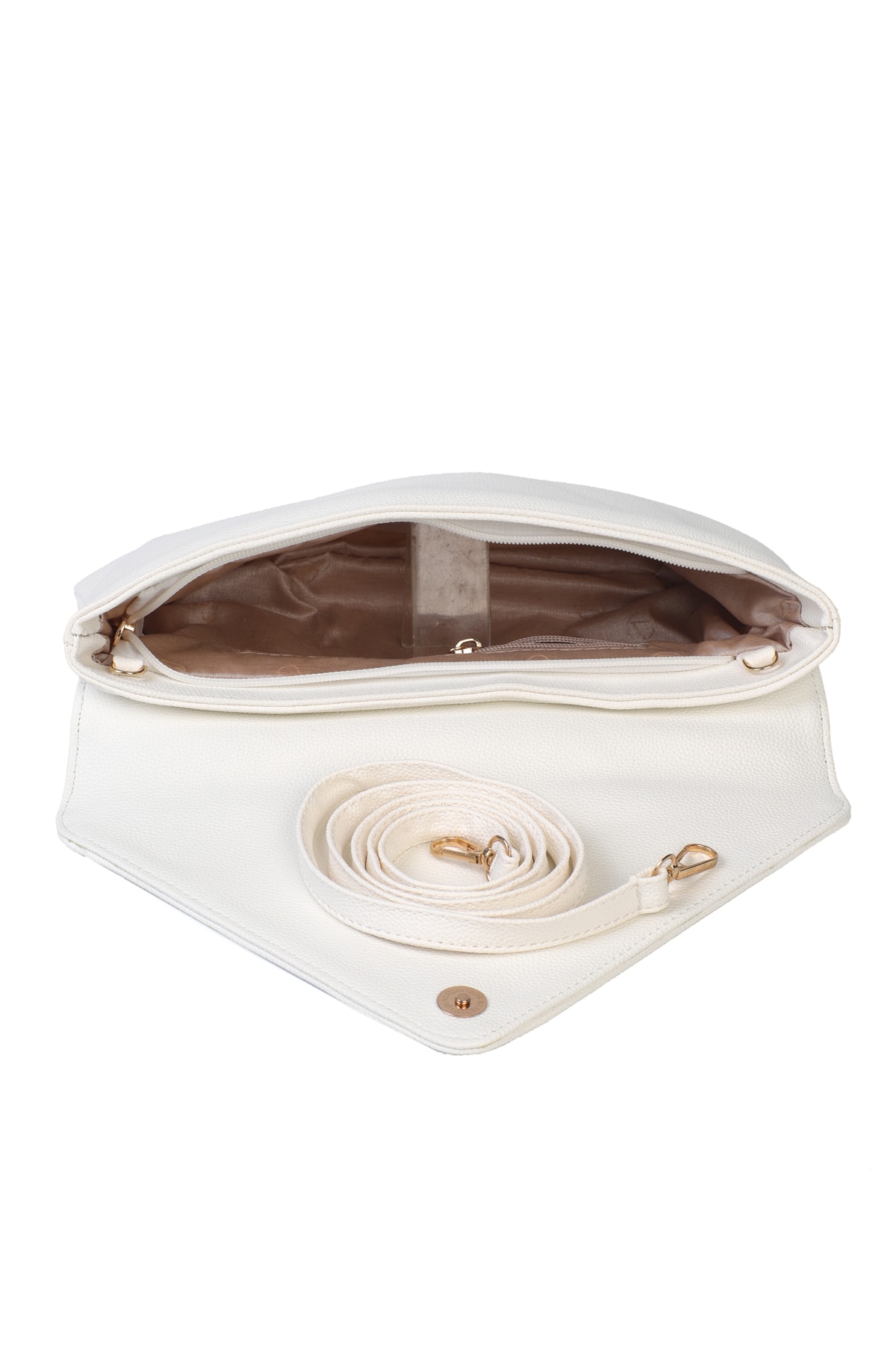 Gemma Zarf Kapaklı Clutch Çanta - Beyaz