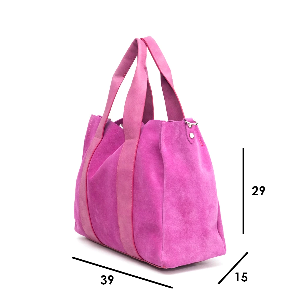 Çift Şeritli Hakiki Deri Tote Çanta