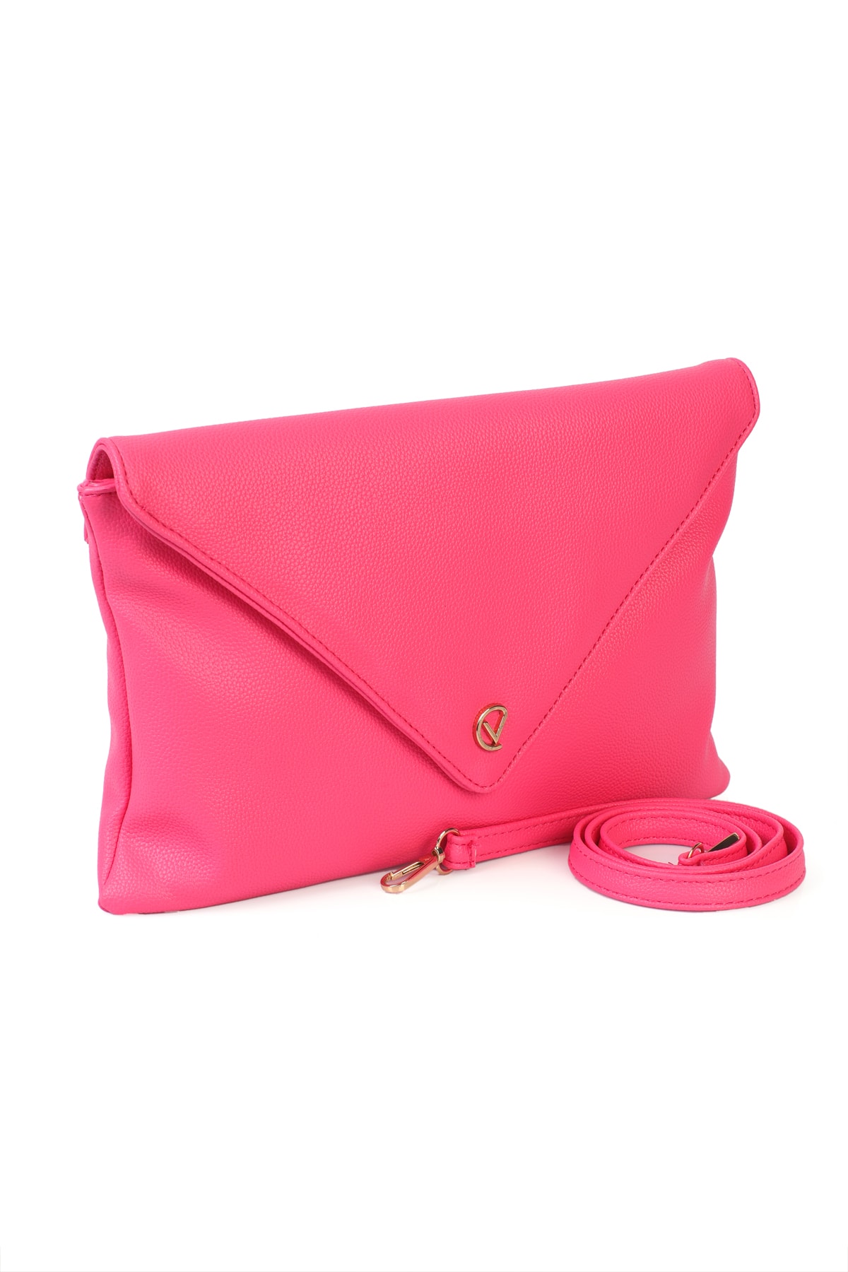 Gemma Zarf Kapaklı Clutch Çanta - Fuşya
