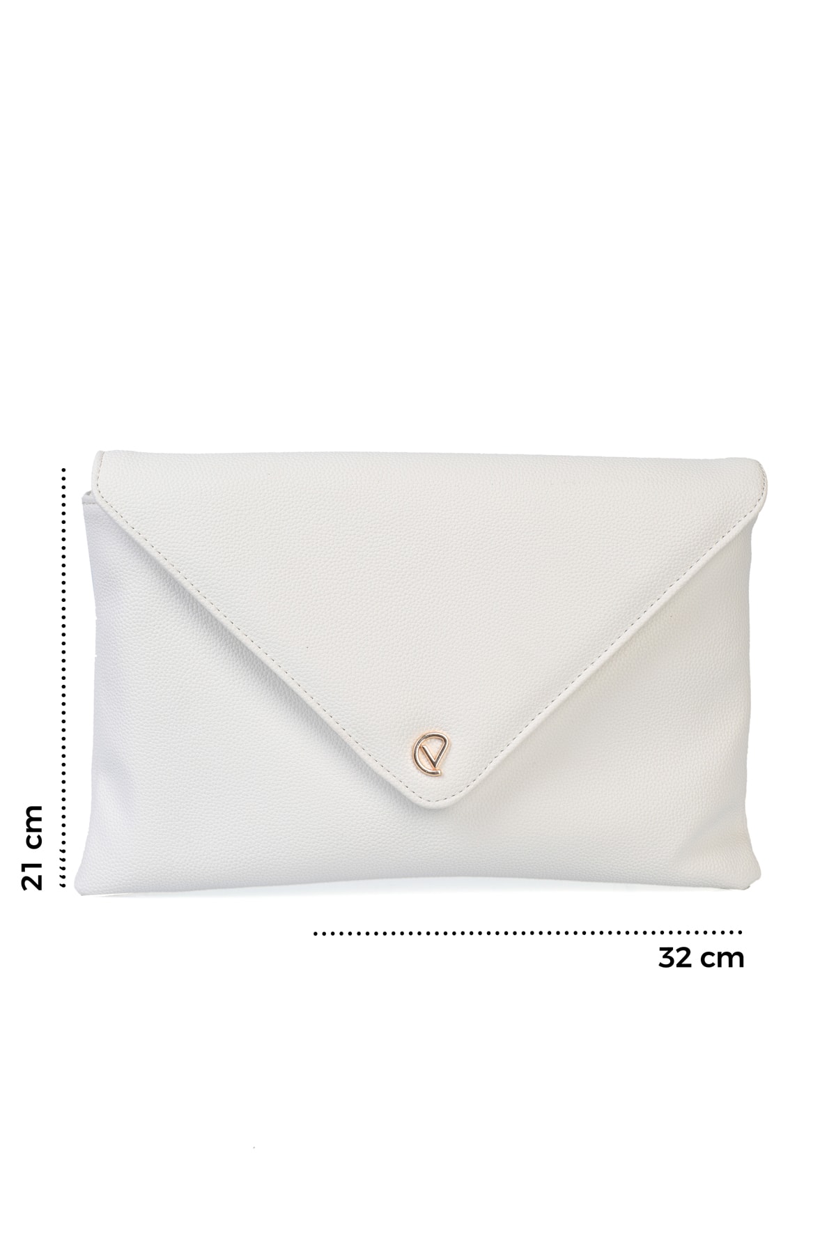 Gemma Zarf Kapaklı Clutch Çanta - Beyaz