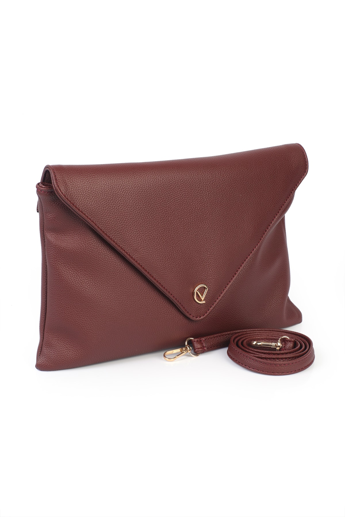 Gemma Zarf Kapaklı Clutch Çanta - Bordo