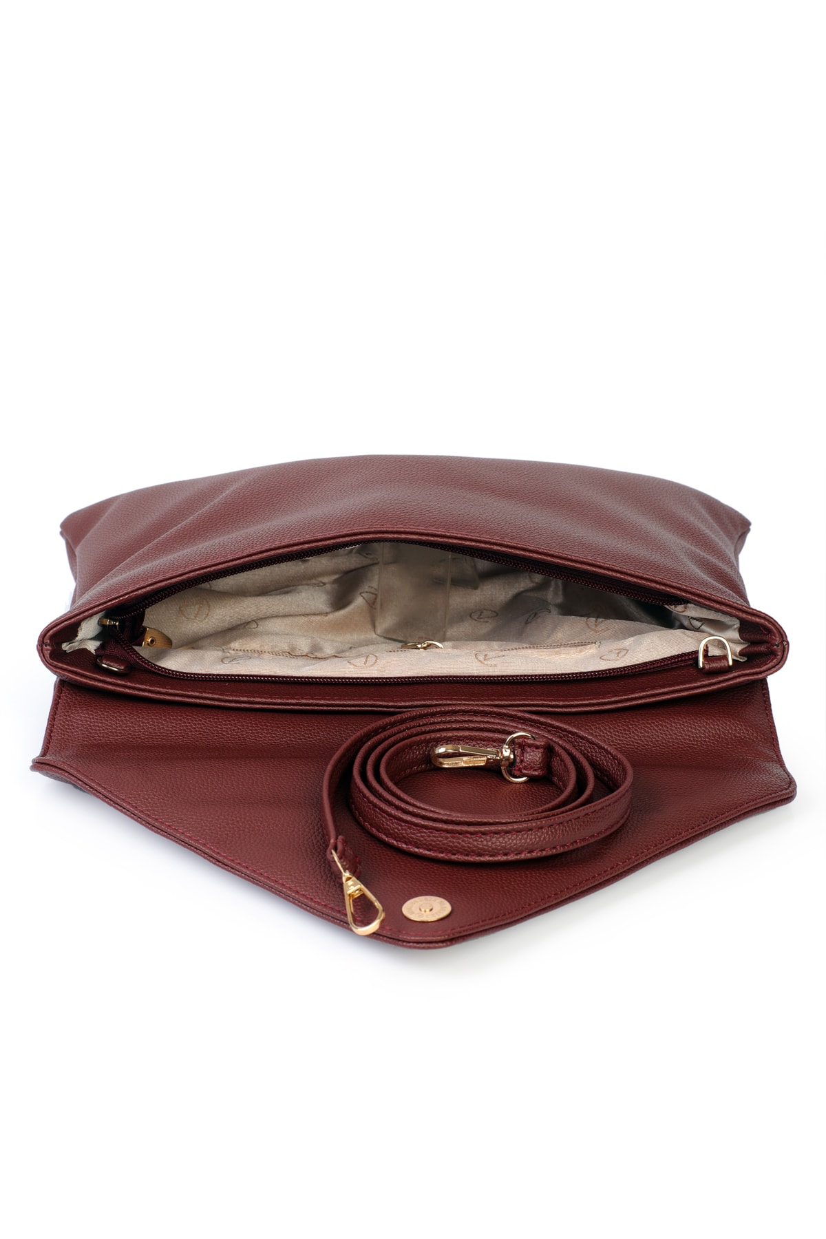 Gemma Zarf Kapaklı Clutch Çanta - Bordo