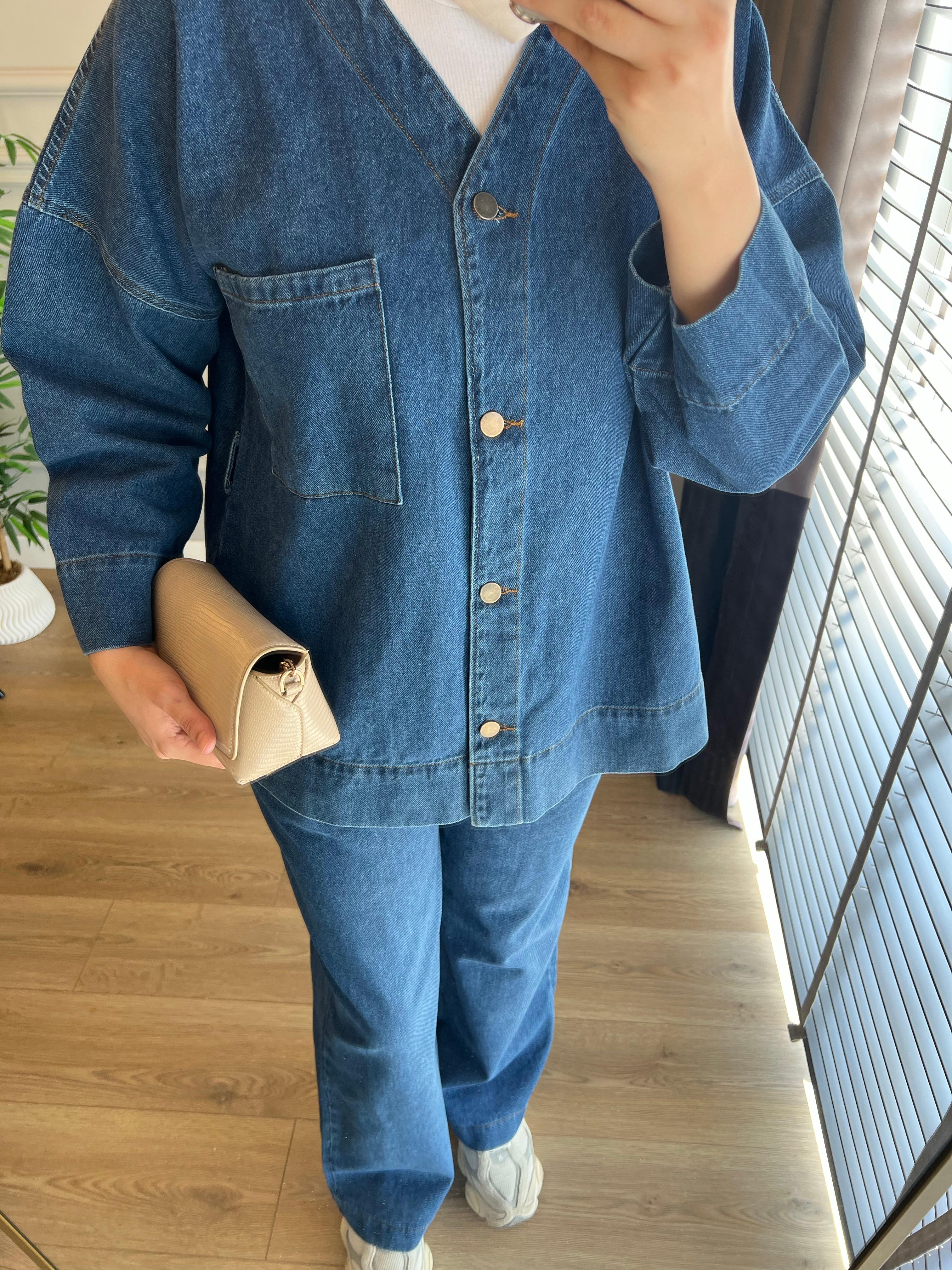Denim Kot Takım Lacivert 