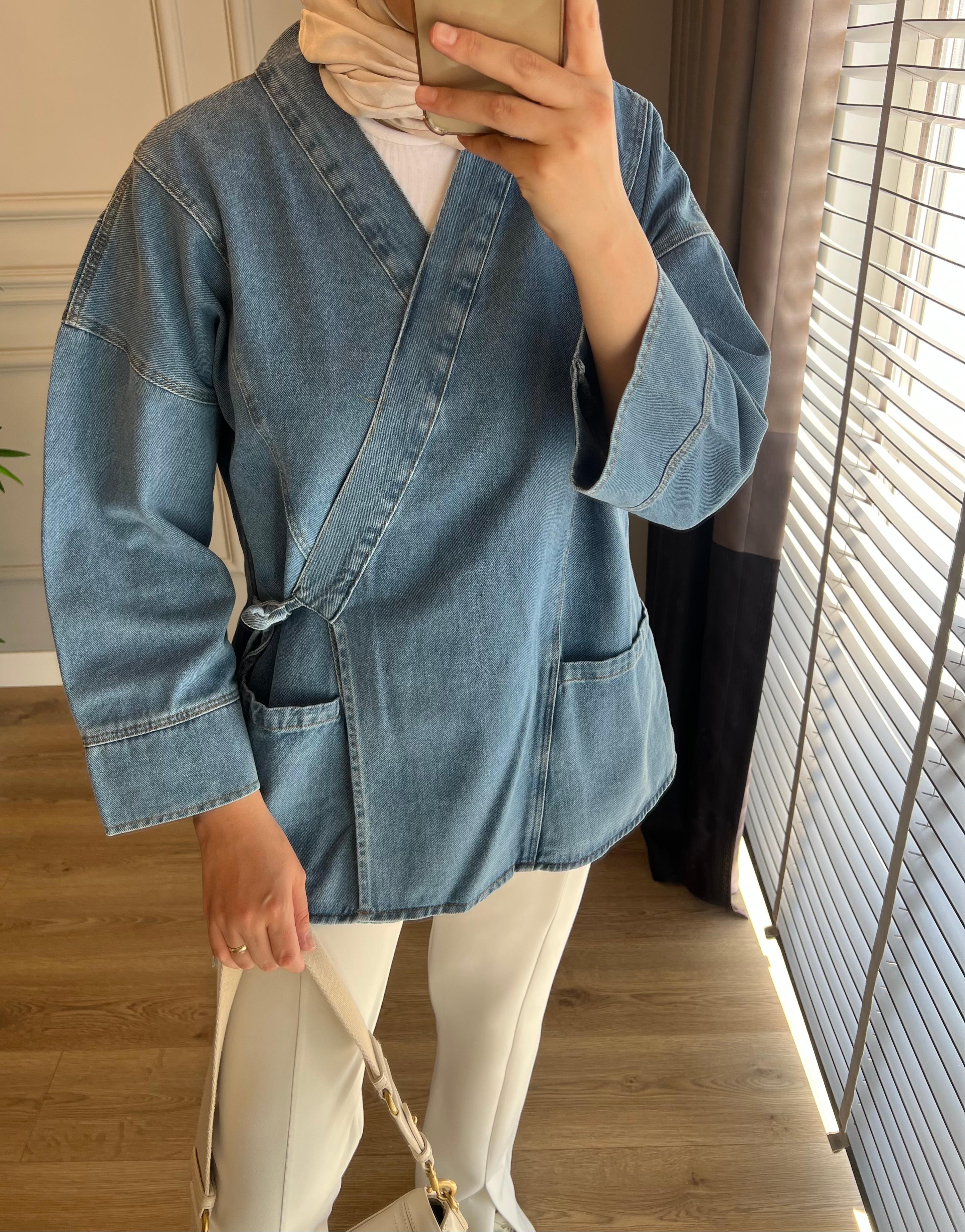 Denim Kimono Mavi