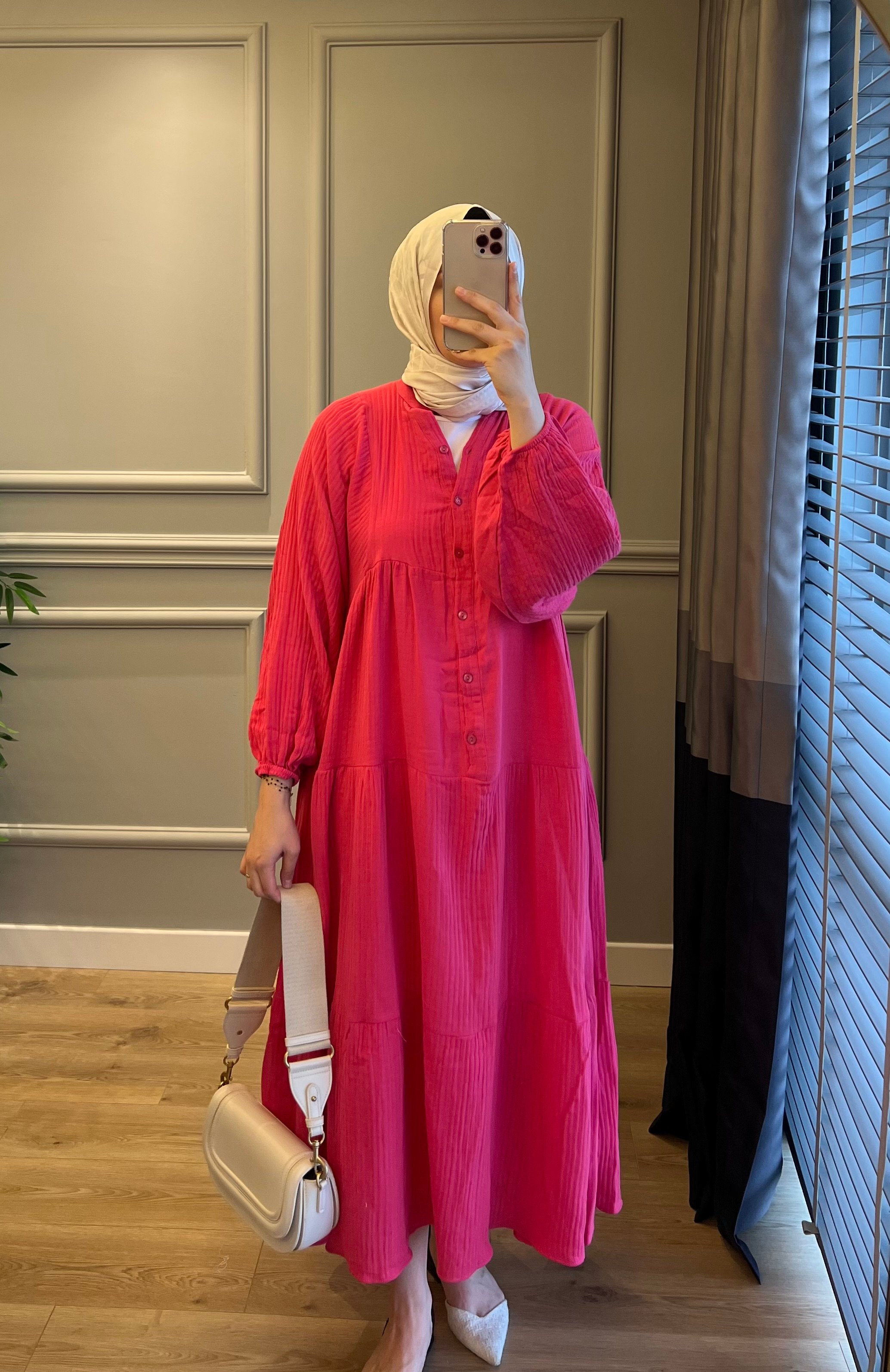 Müslin Elbise Pembe