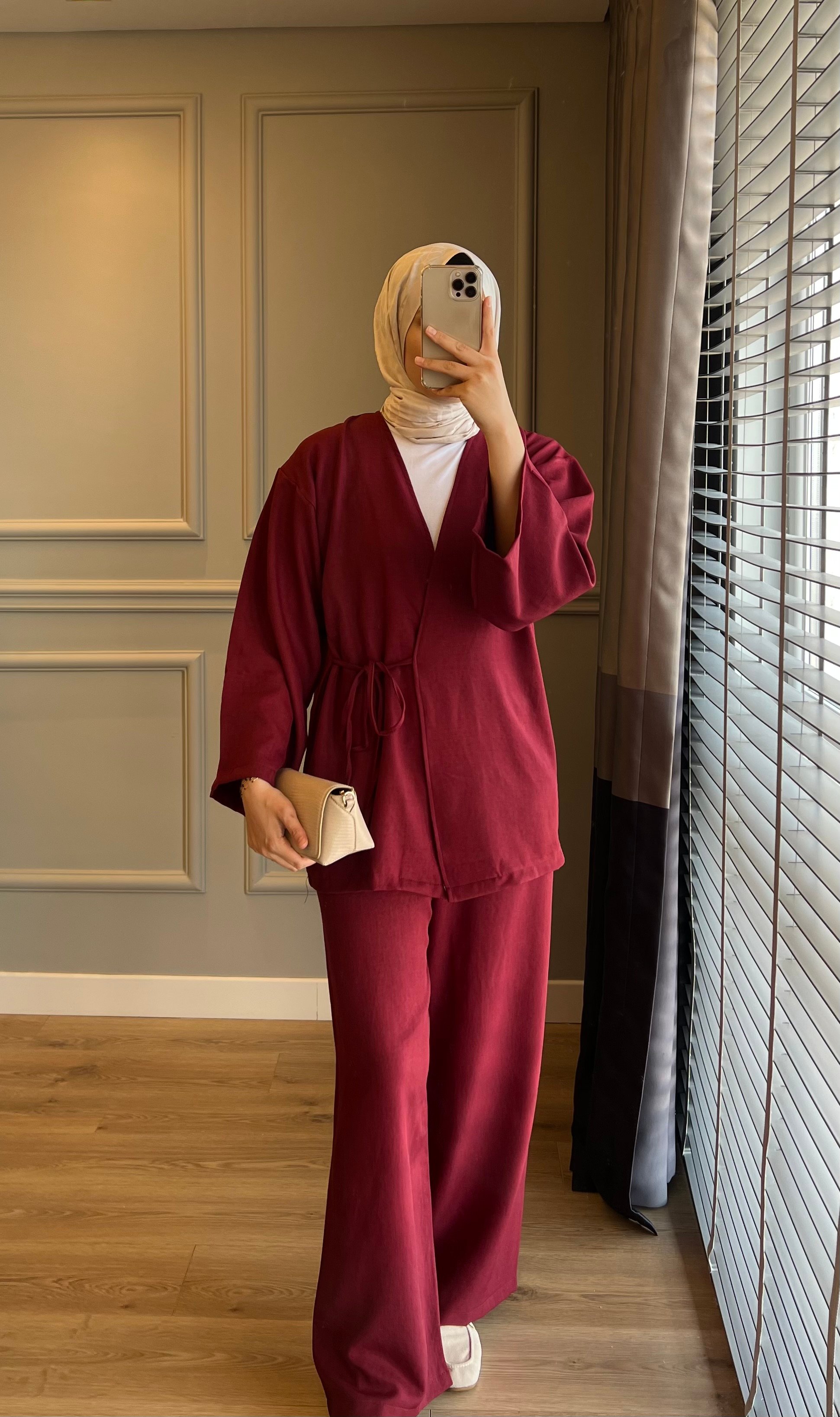 Kruvaze Takım Bordo