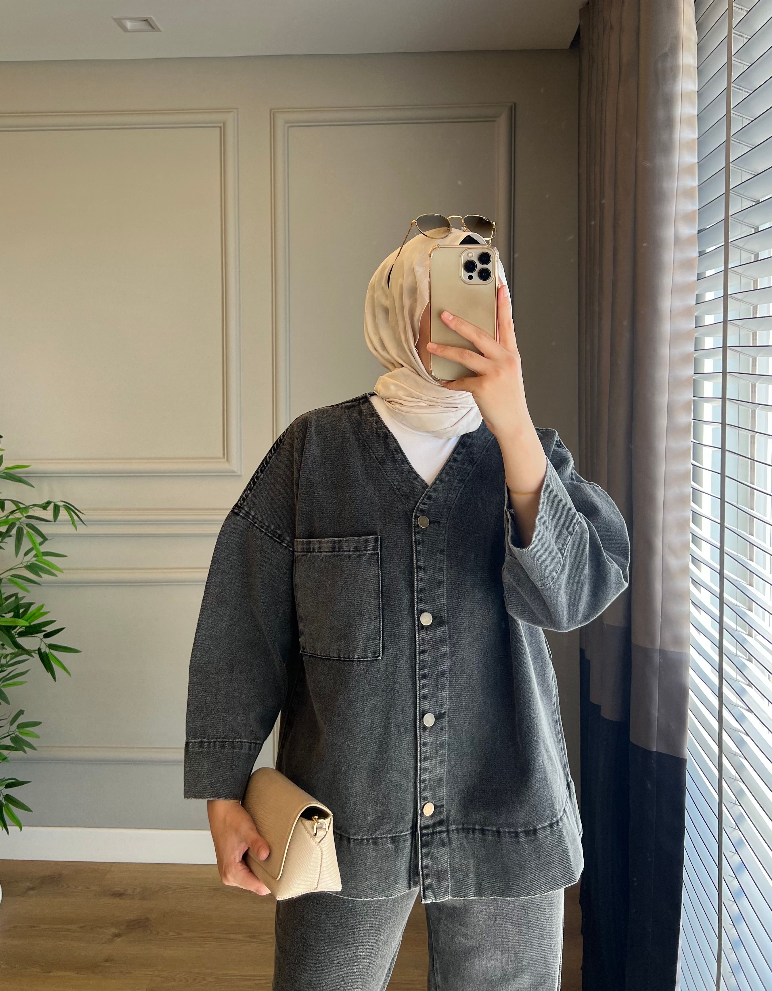 Denim Kot Takım Antrasit 