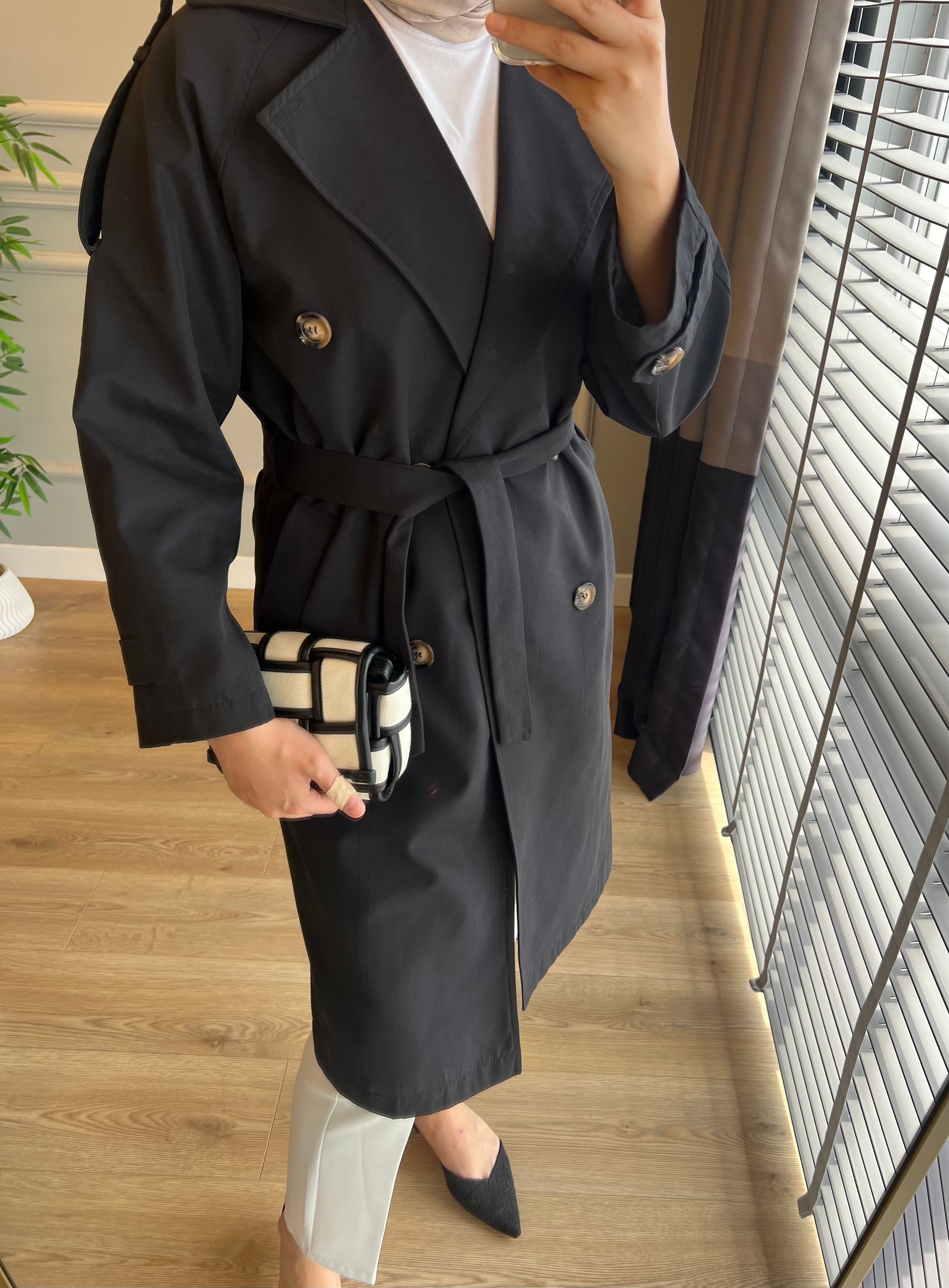 Zra Model Trençkot Siyah