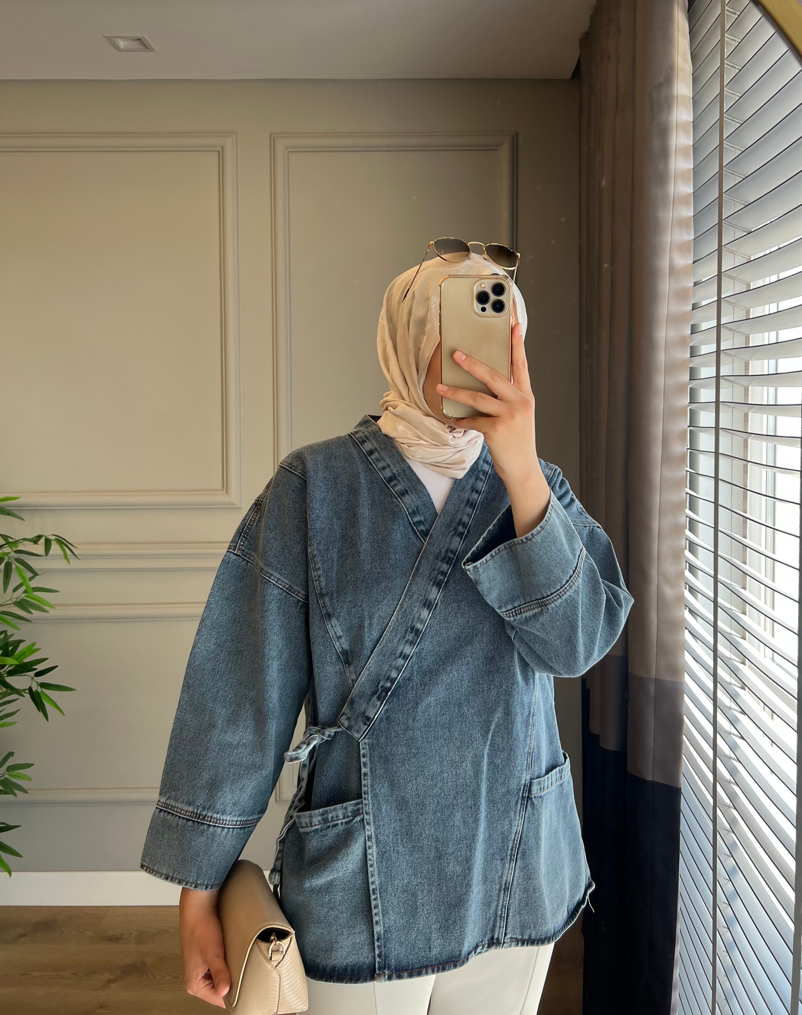 Denim Kimono Mavi Yıkama 