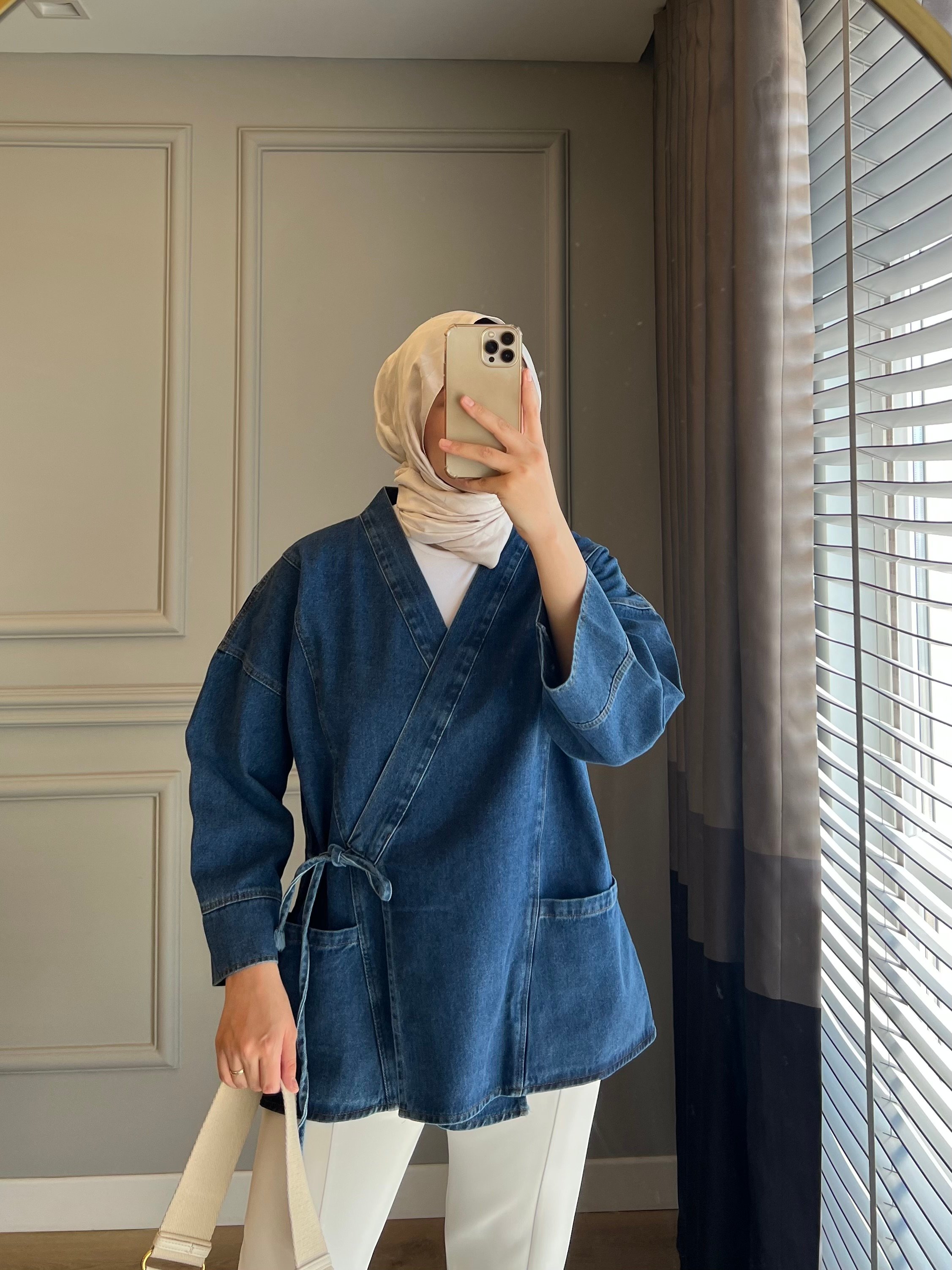 Denim Kimono Lacivert 