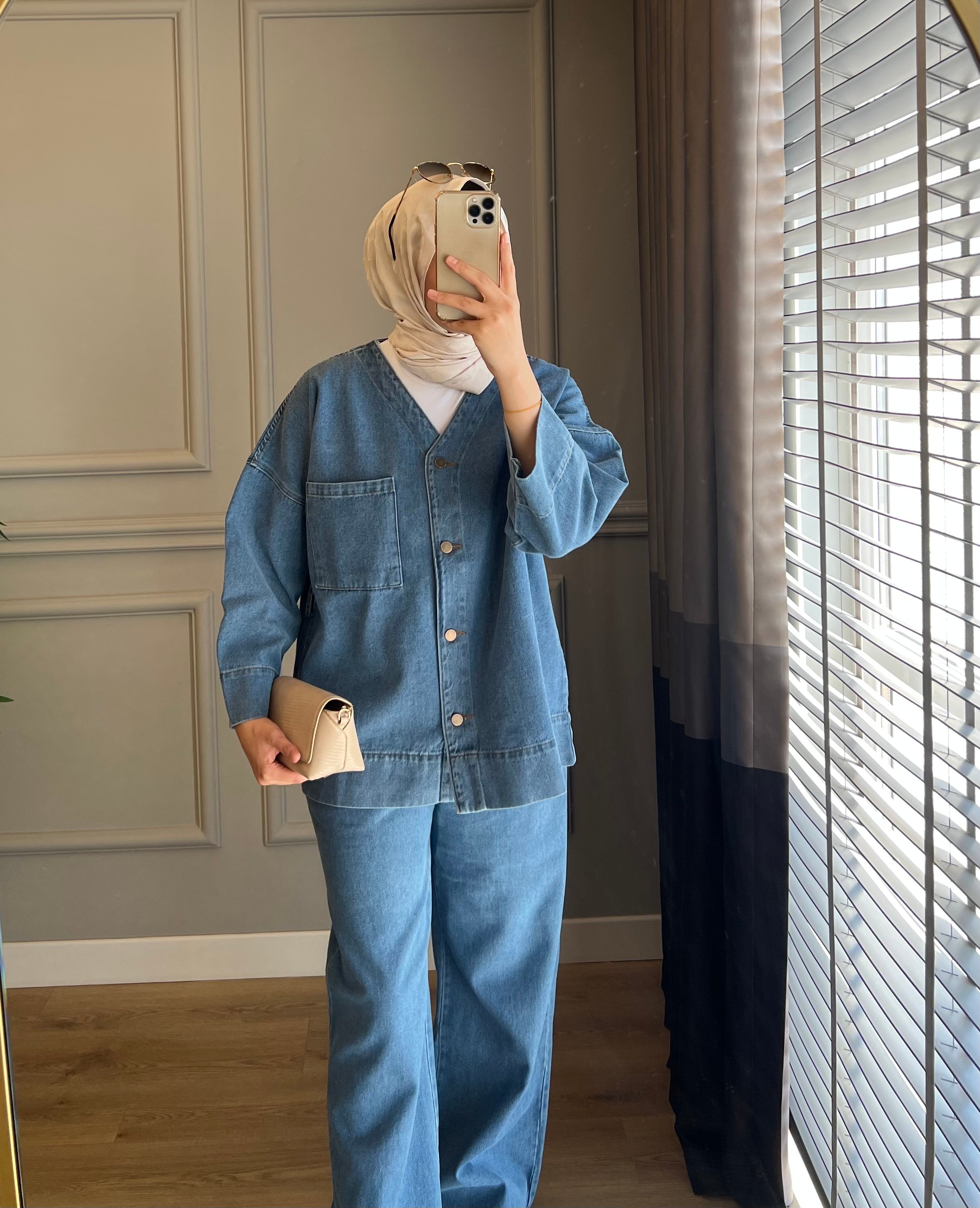 Denim Kot Takım Mavi