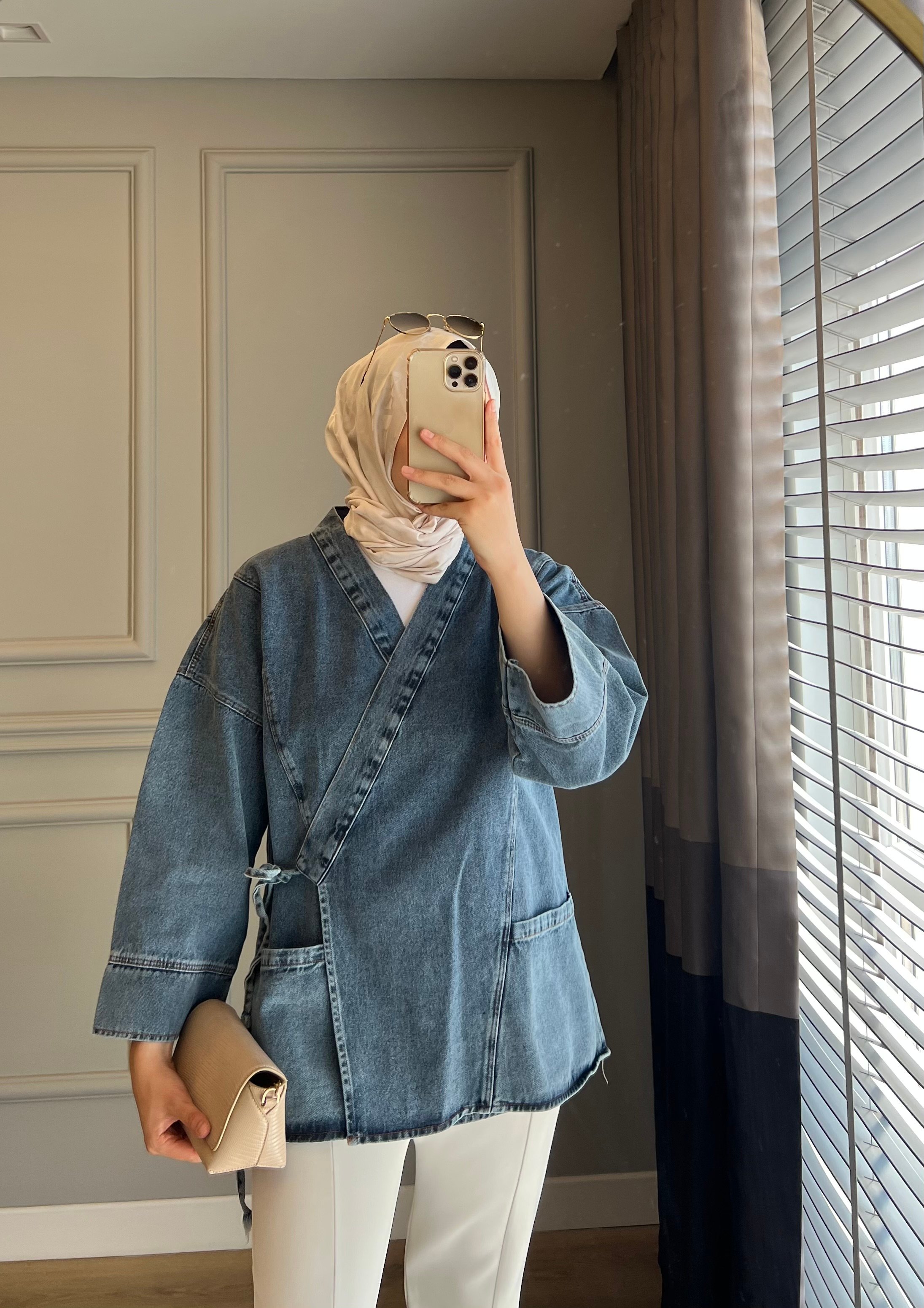 Denim Kimono Mavi Yıkama 