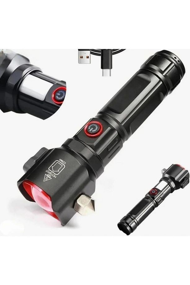 Gold Silver GS‑3400 TG‑LED USB Şarjlı 3000 Lümen El Feneri – Zoom Özellikli