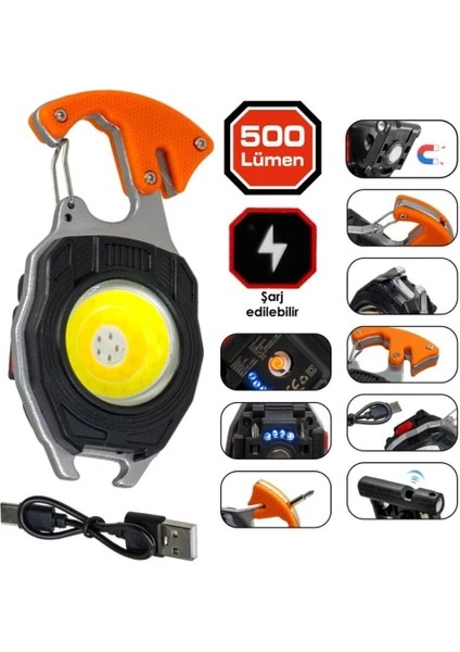 PD‑808 Çok Fonksiyonlu Mini Projektör Lamba & Şarjlı El Feneri