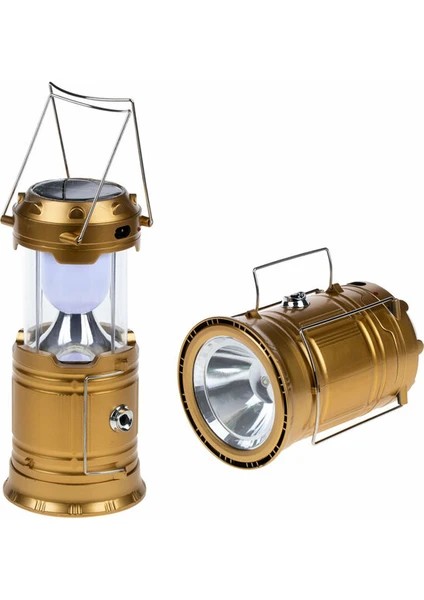 Gold Orion OR‑5900T Solar & USB Şarjlı Kamp Lambası – 2 in 1 Fanus LED & Fener