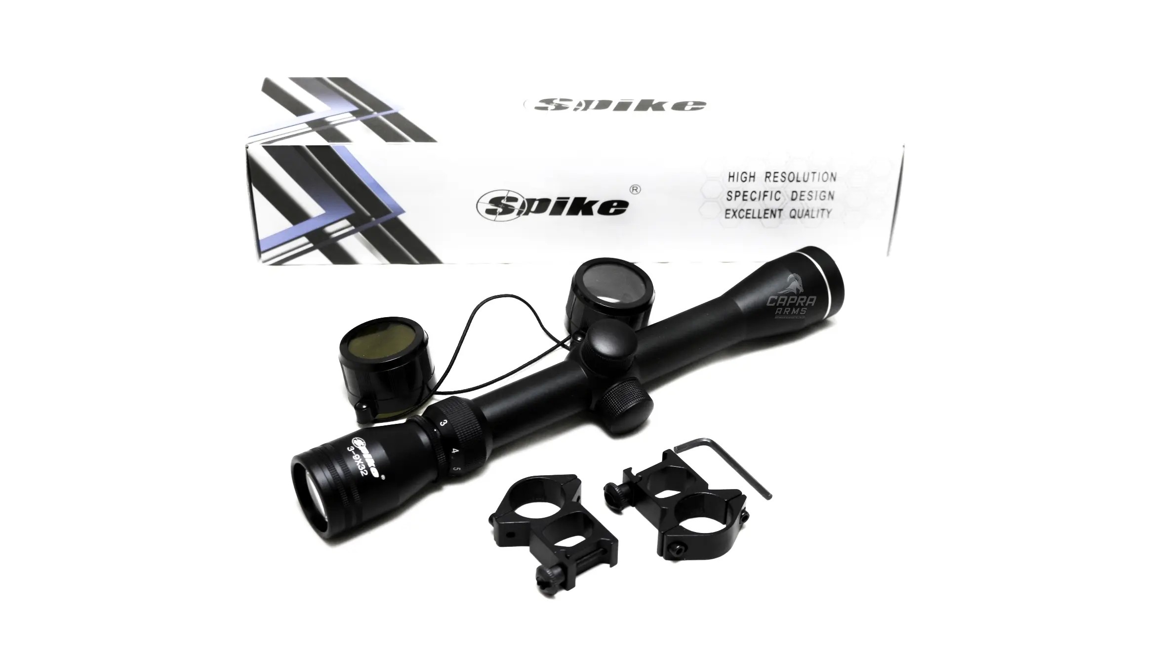 Spike 3‑9×32 Compact Zoom Tüfek Dürbünü – Çift Işıklı Versiyon
