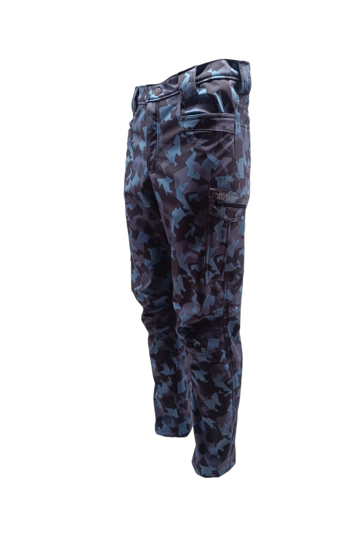 GRAY WOLF Kargo Pantolonu Softshell Polarlı- Mavi Kamuflaj