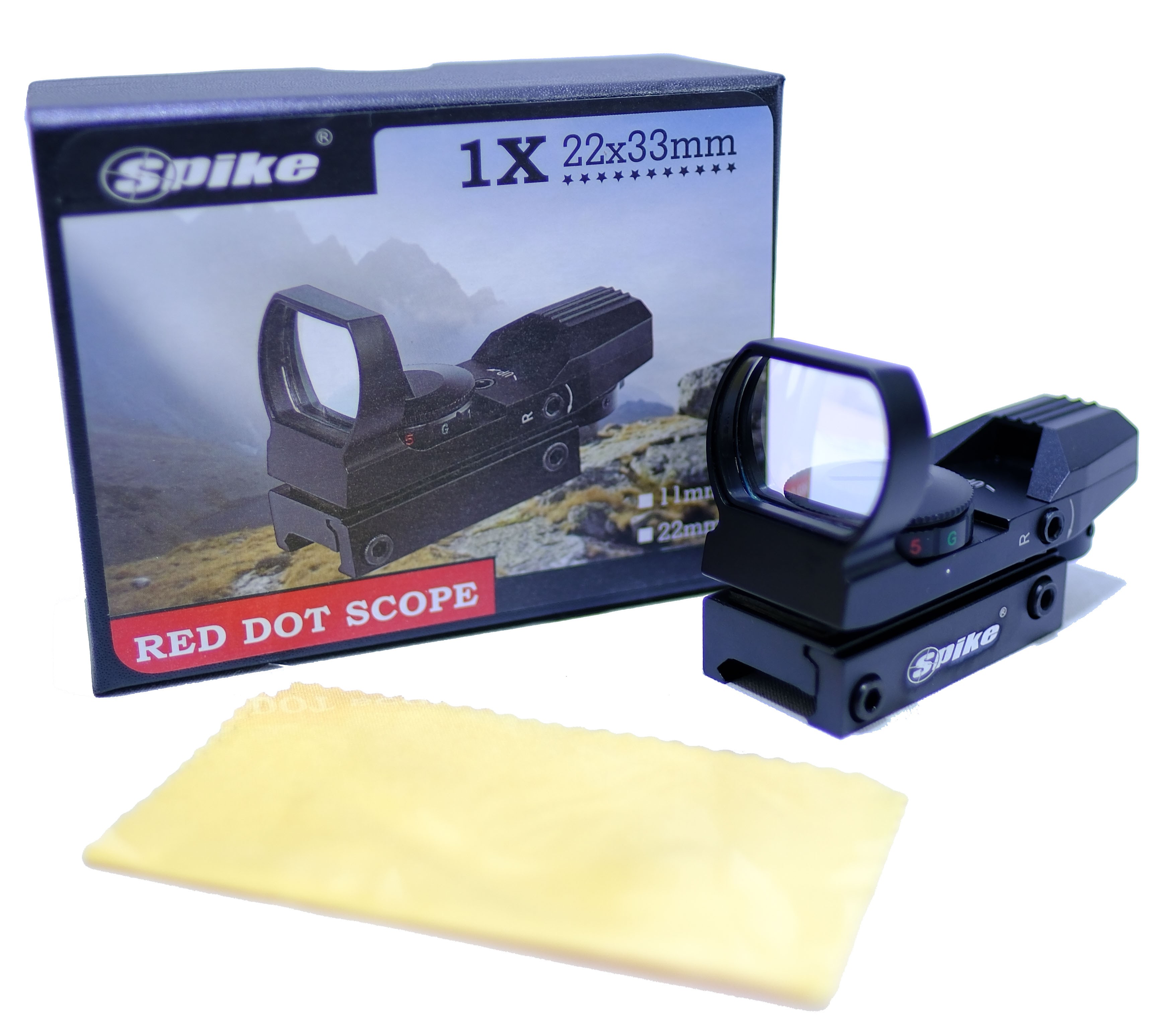 Spike 1×22×33 Red/Green Dot Reflex Sight – 4 Desenli Dot, 20 mm Picatinny Montajlı