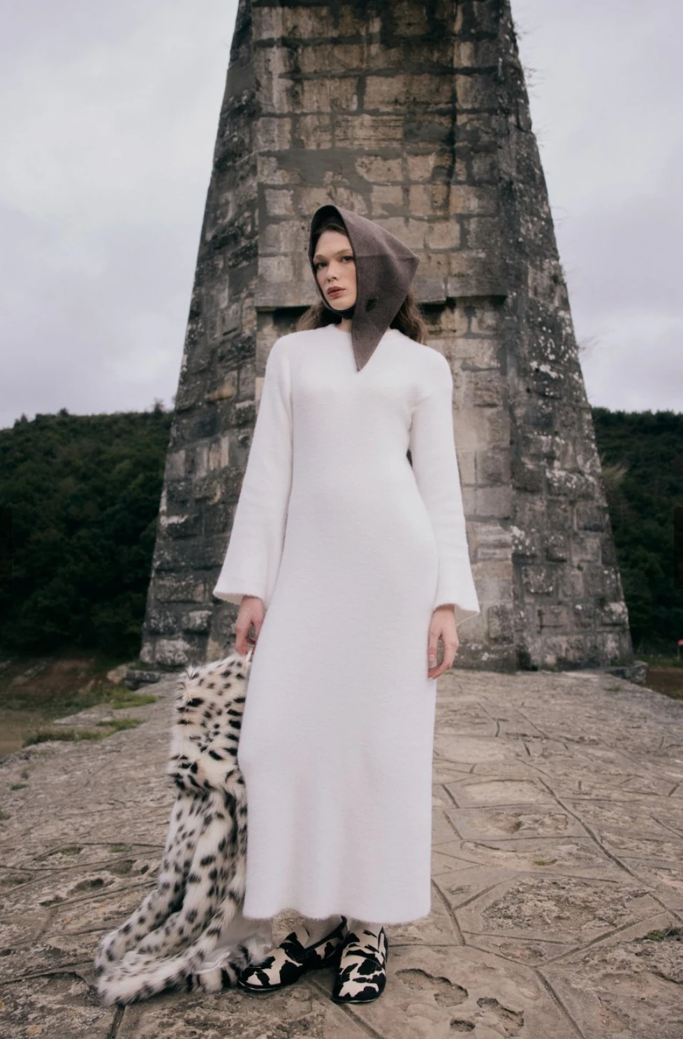 Belora Triko Yumoş Elbise - Beyaz