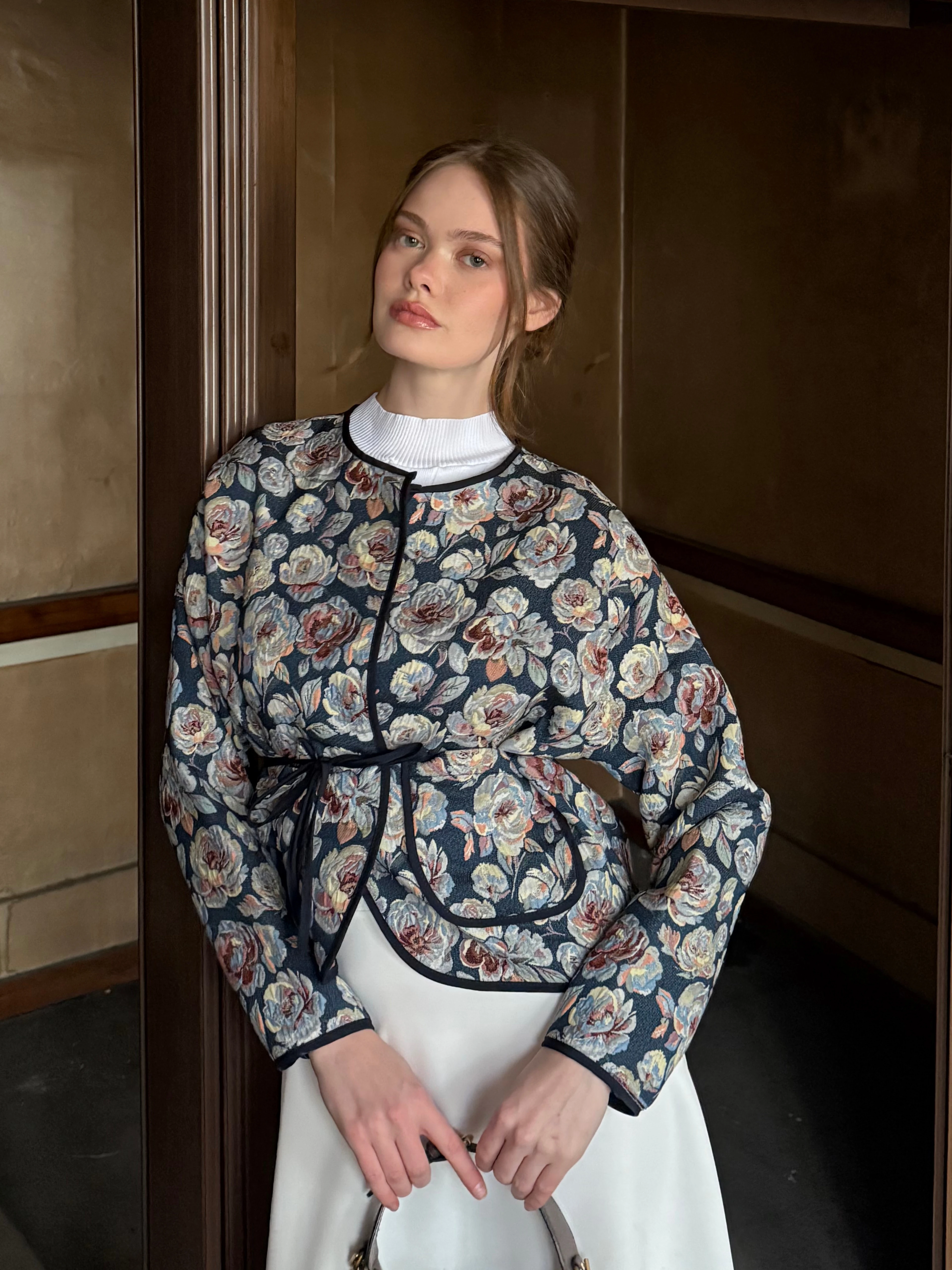 Şesna Jakar Crop Ceket 