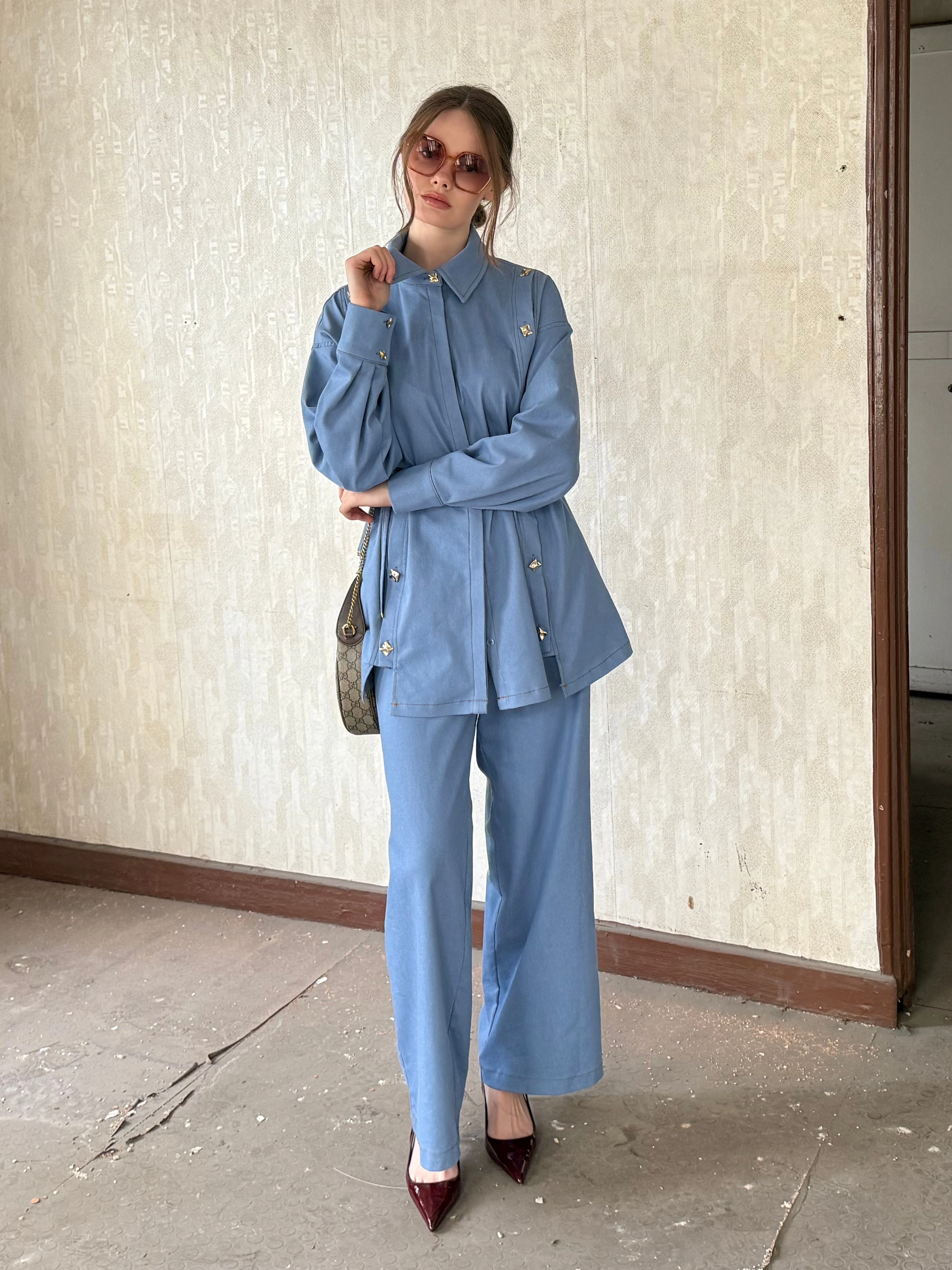 Retro Pantolonlu Takım