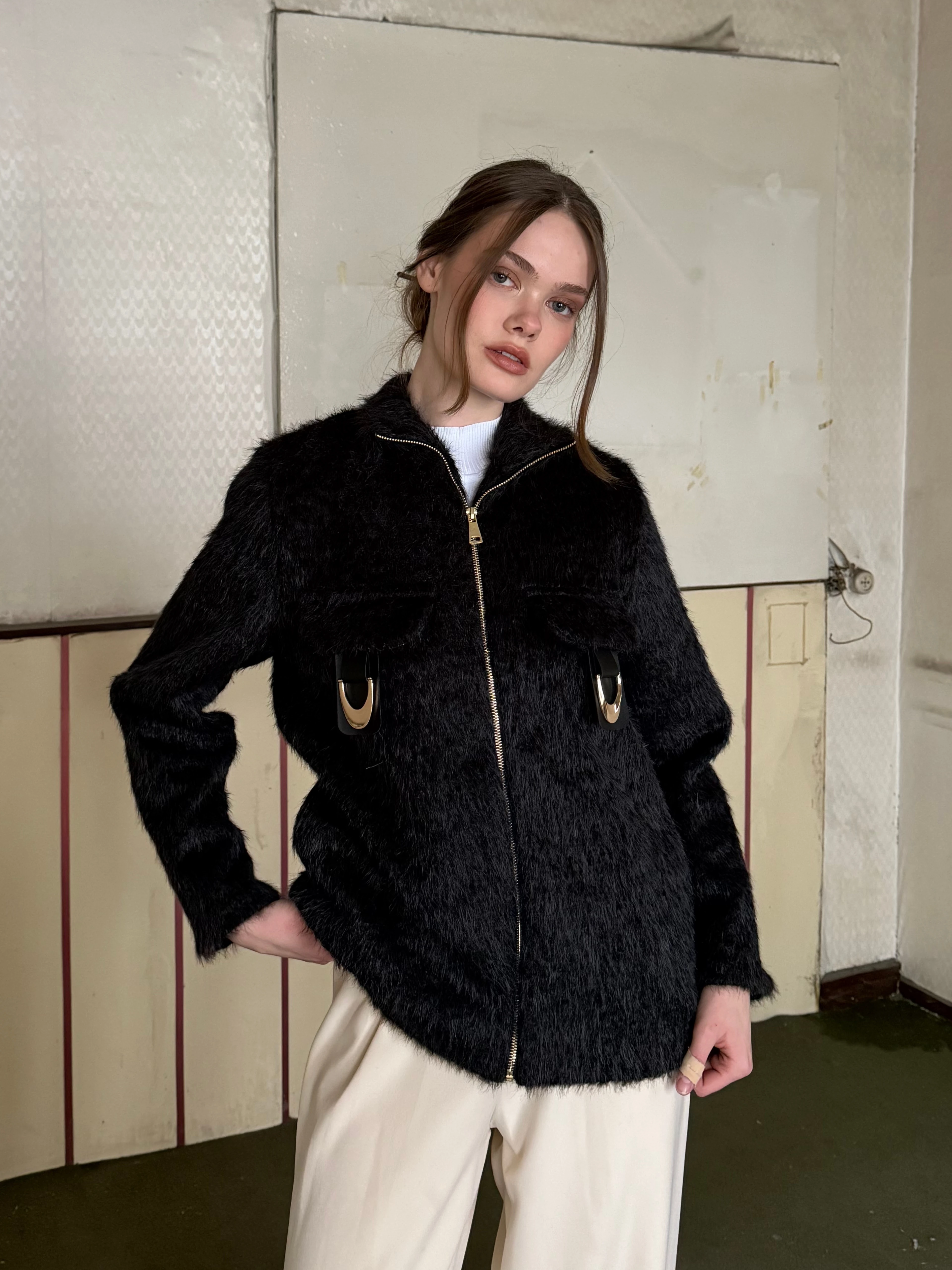 Royal Knit Hırka - Siyah