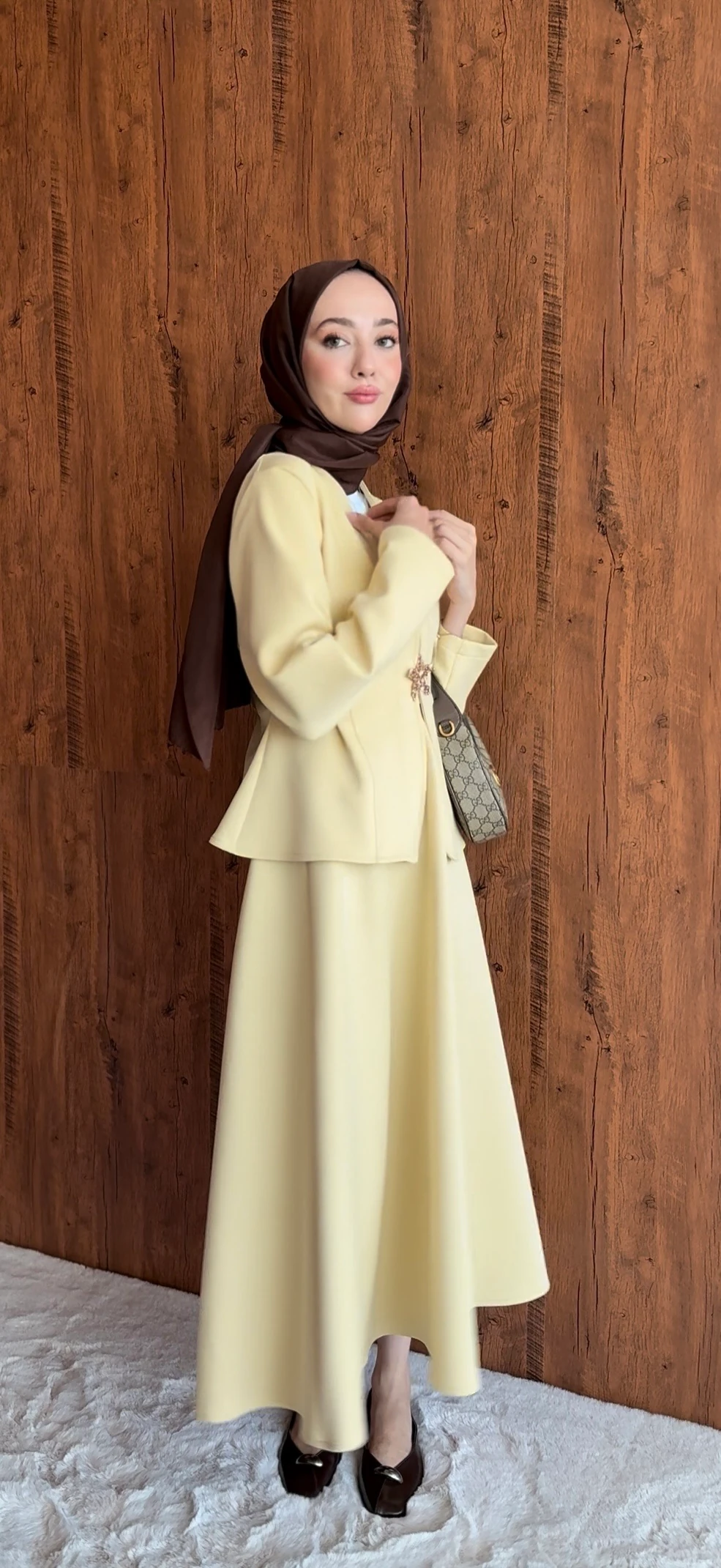 Vanelya Etekli Takım - Limon Sarısı