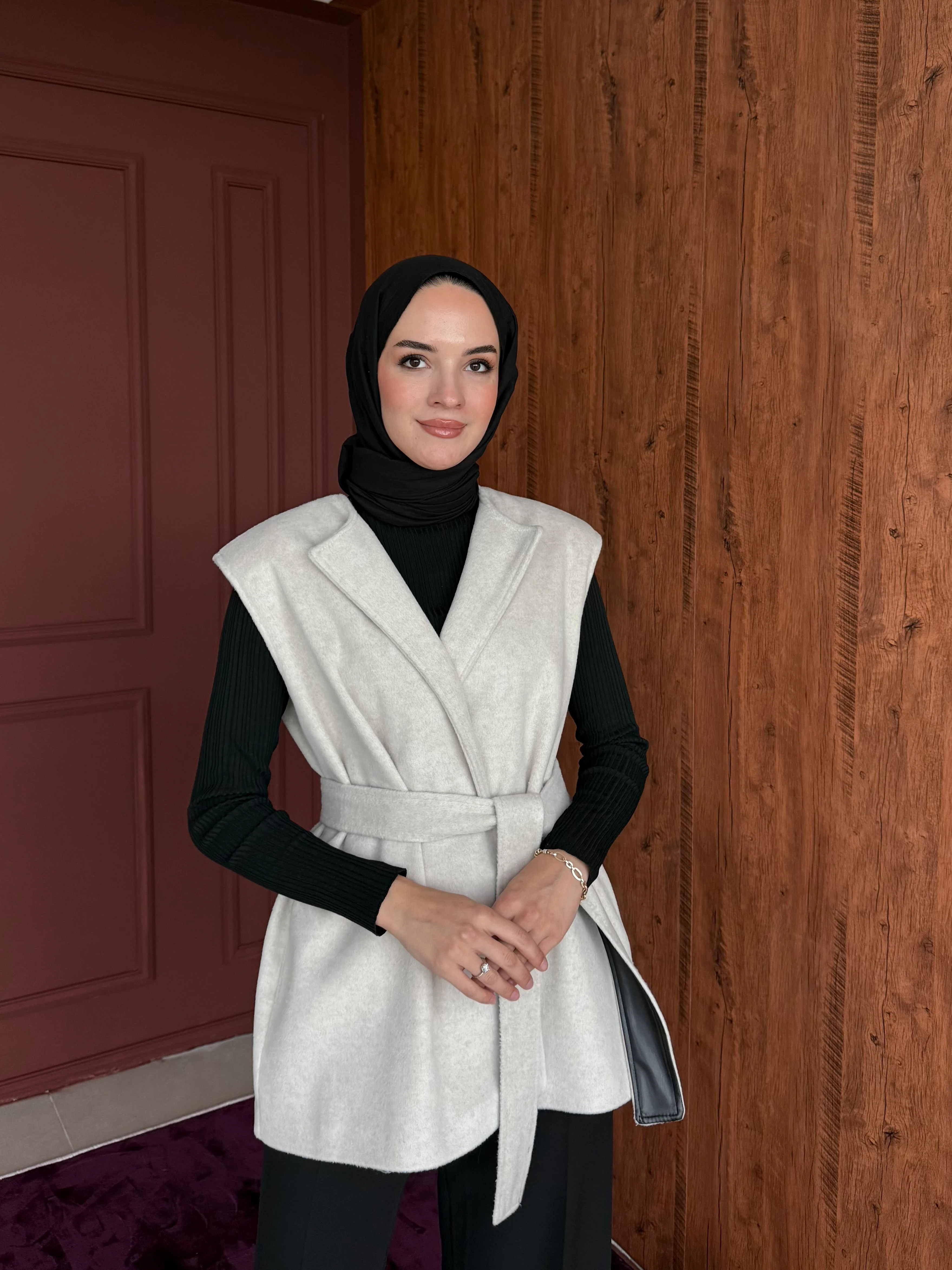 Venessa Vatkalı Kaban Yelek  - Taş Rengi