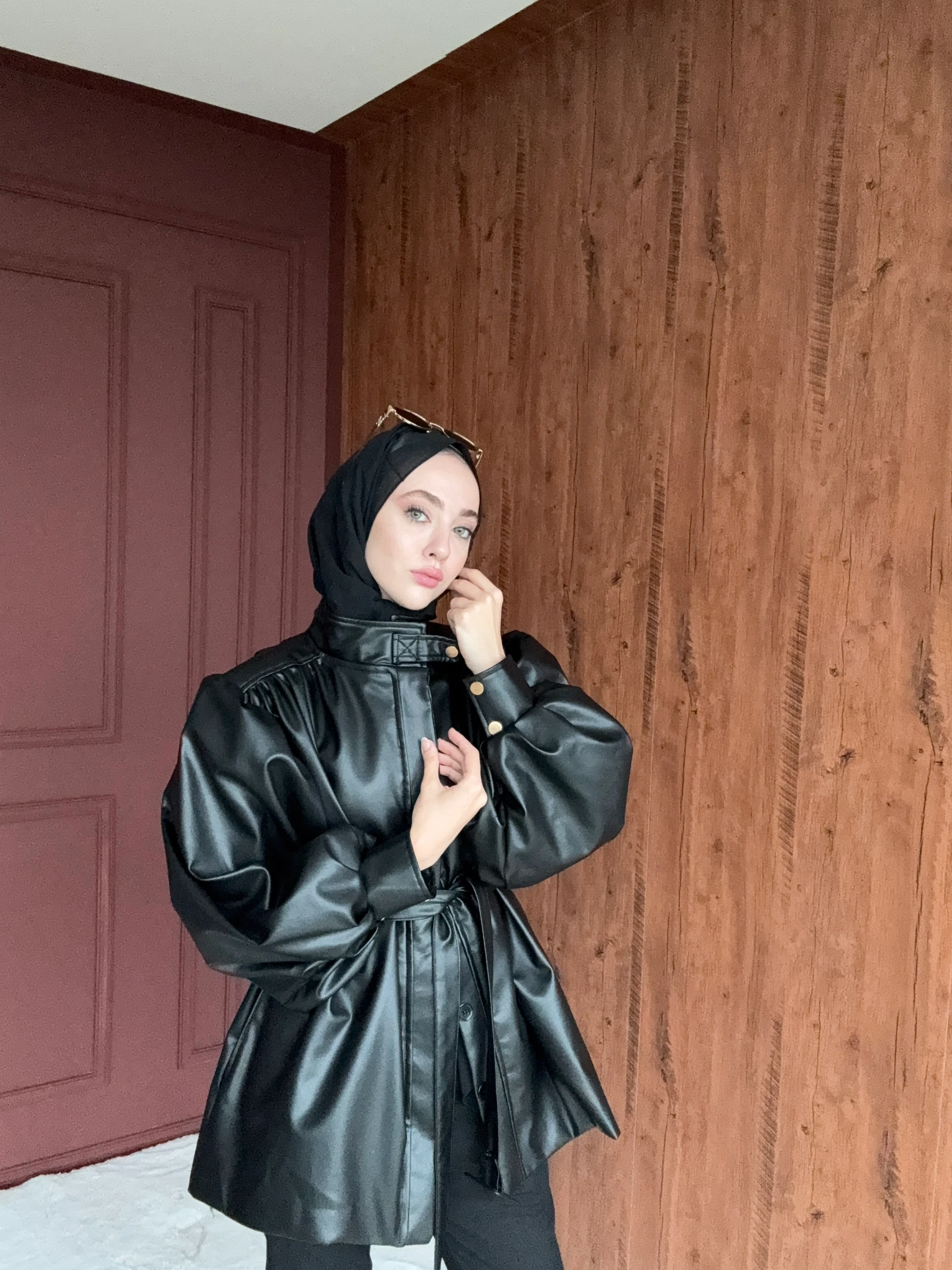 İnora Deri Ceket  - Siyah