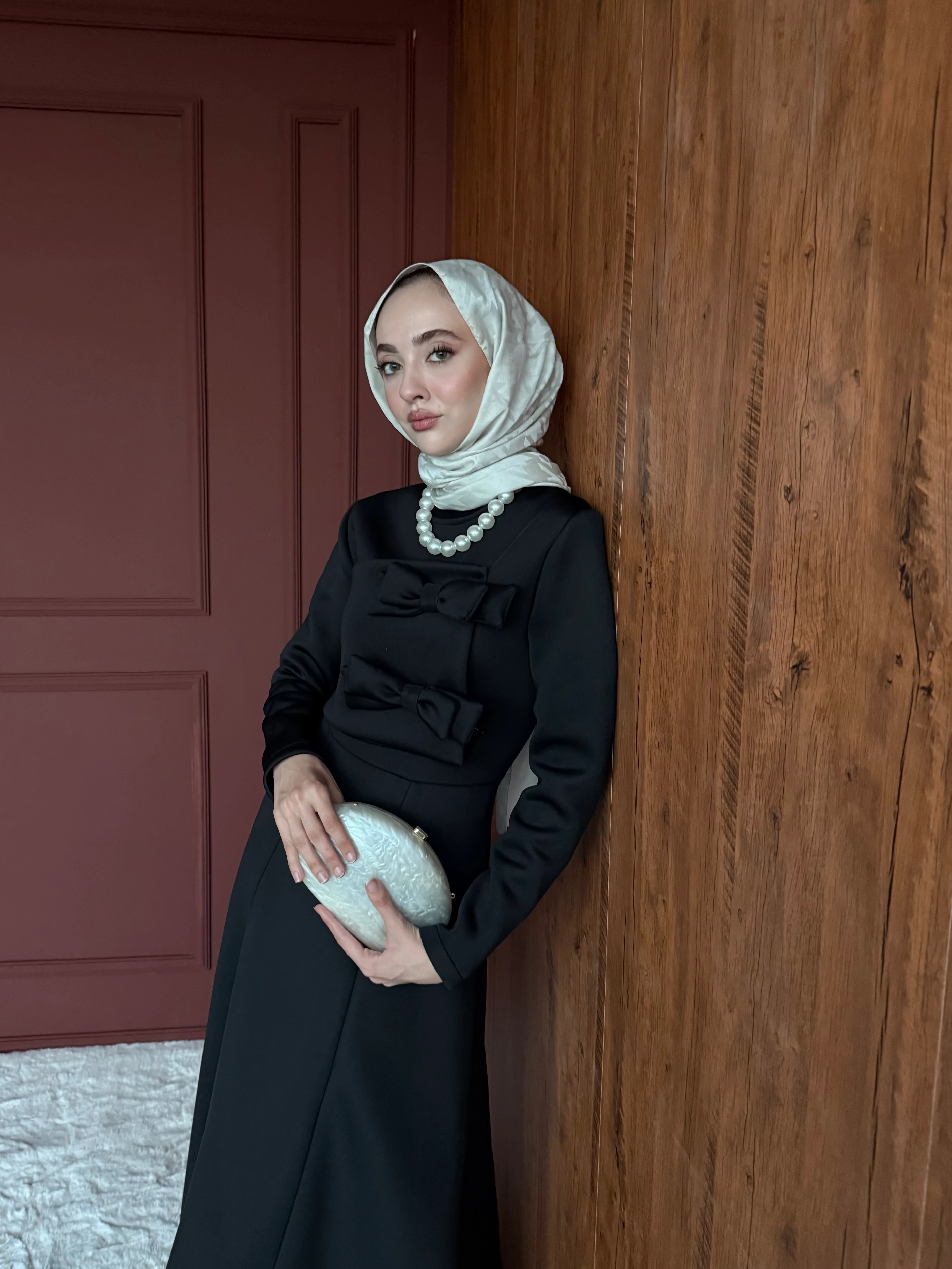 Nare Scuba Elbise - Siyah