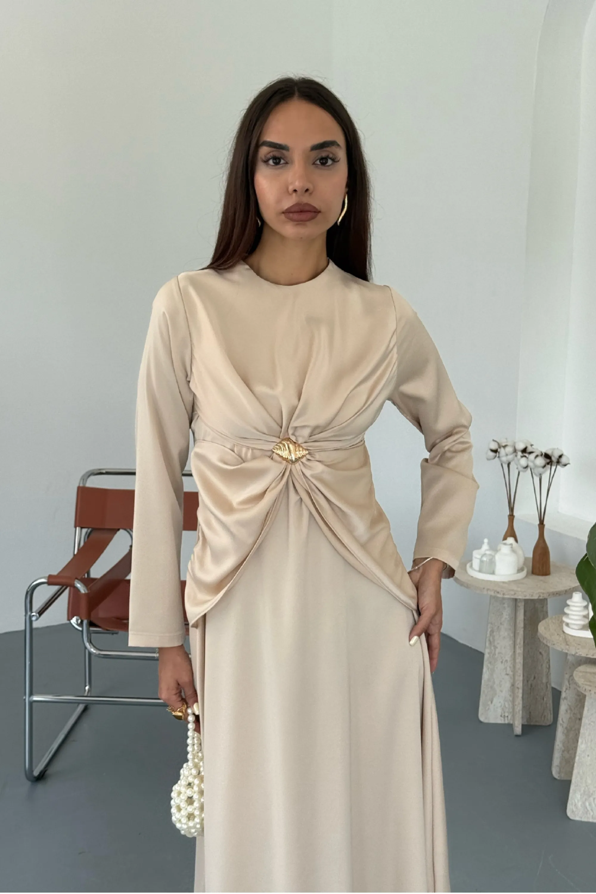 Lavin Beli Tokalı Elbise