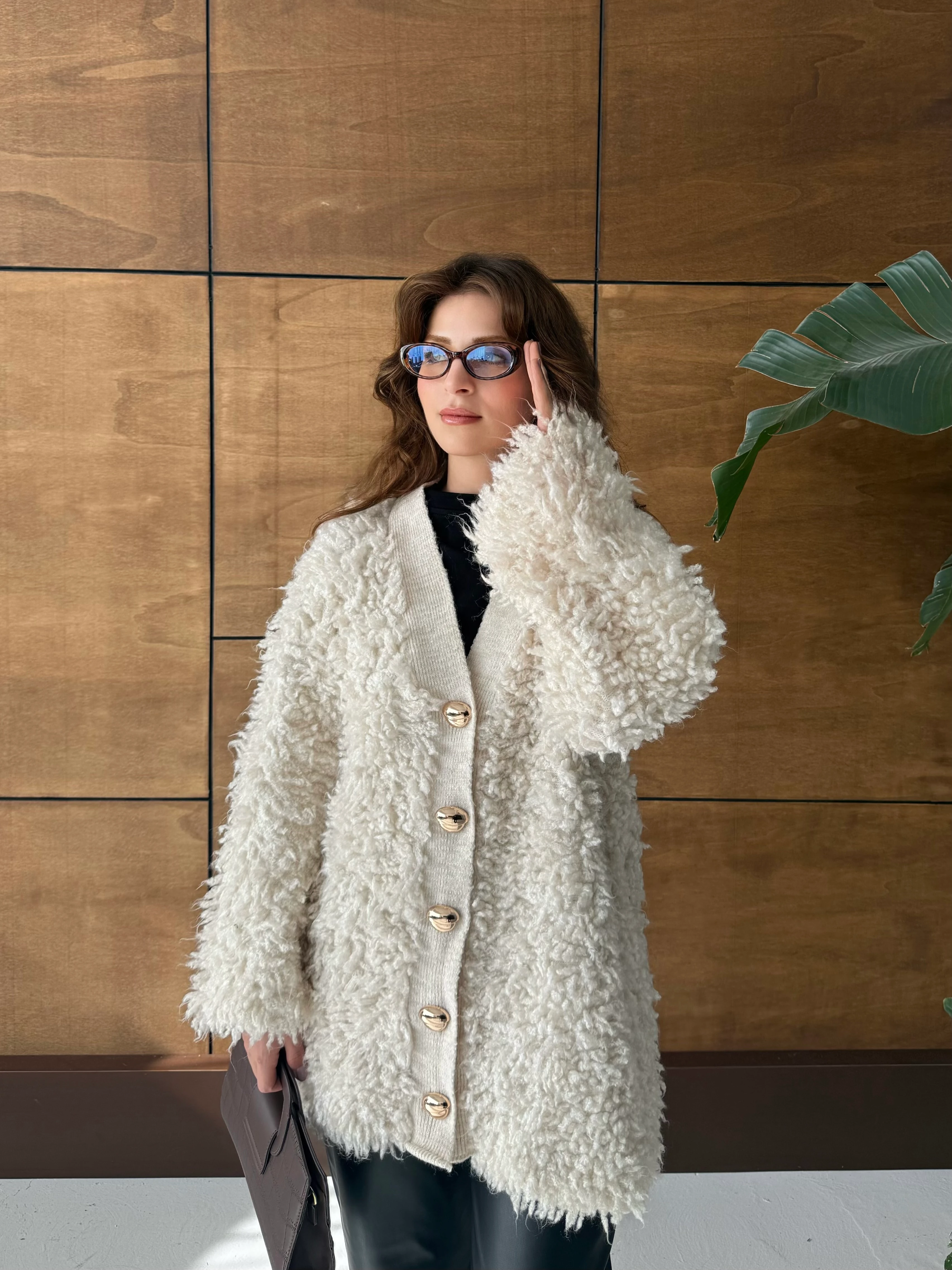 Sofia Saçaklı Hırka - Ekru