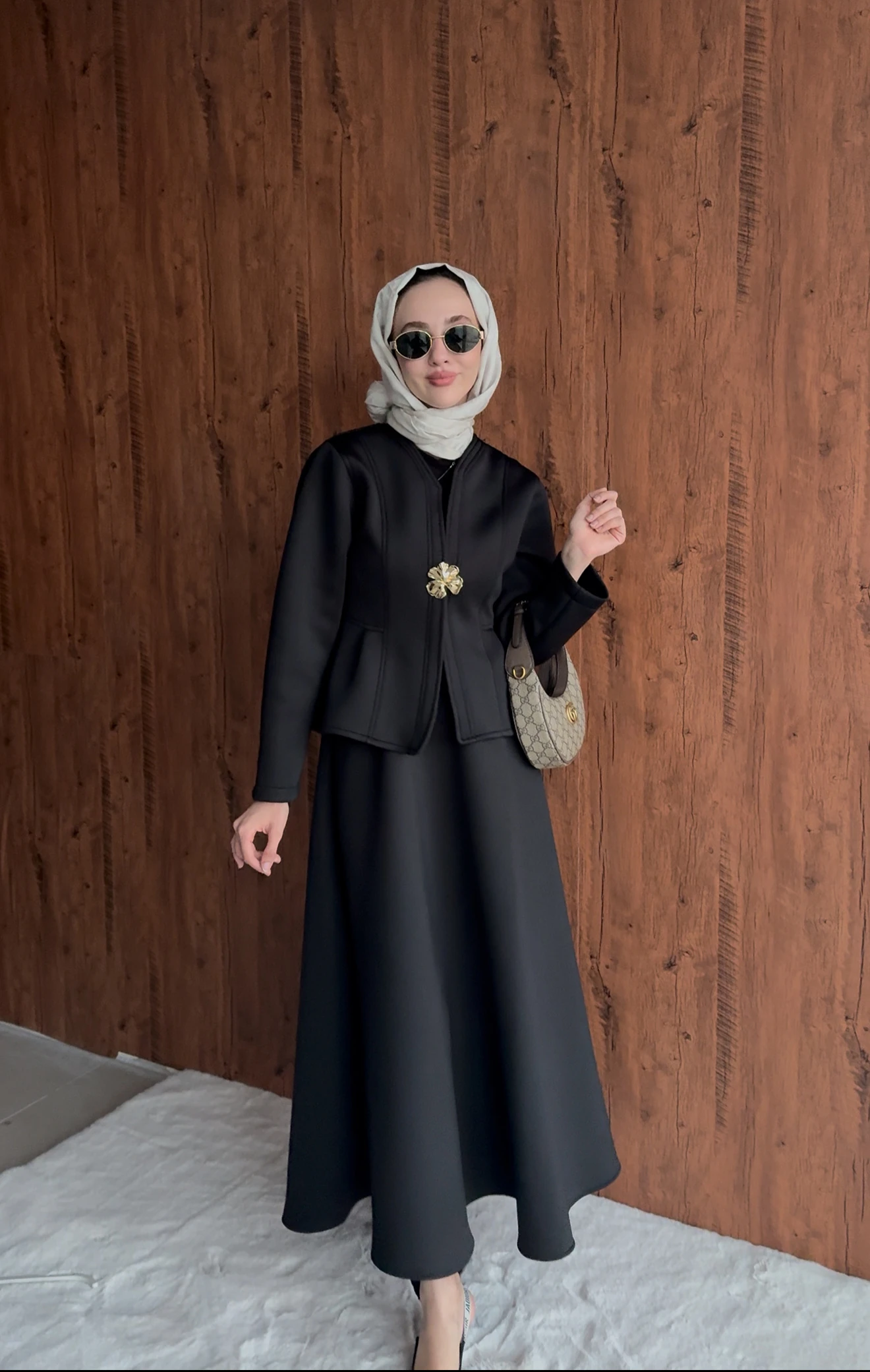 Vanelya Etekli Takım - Siyah