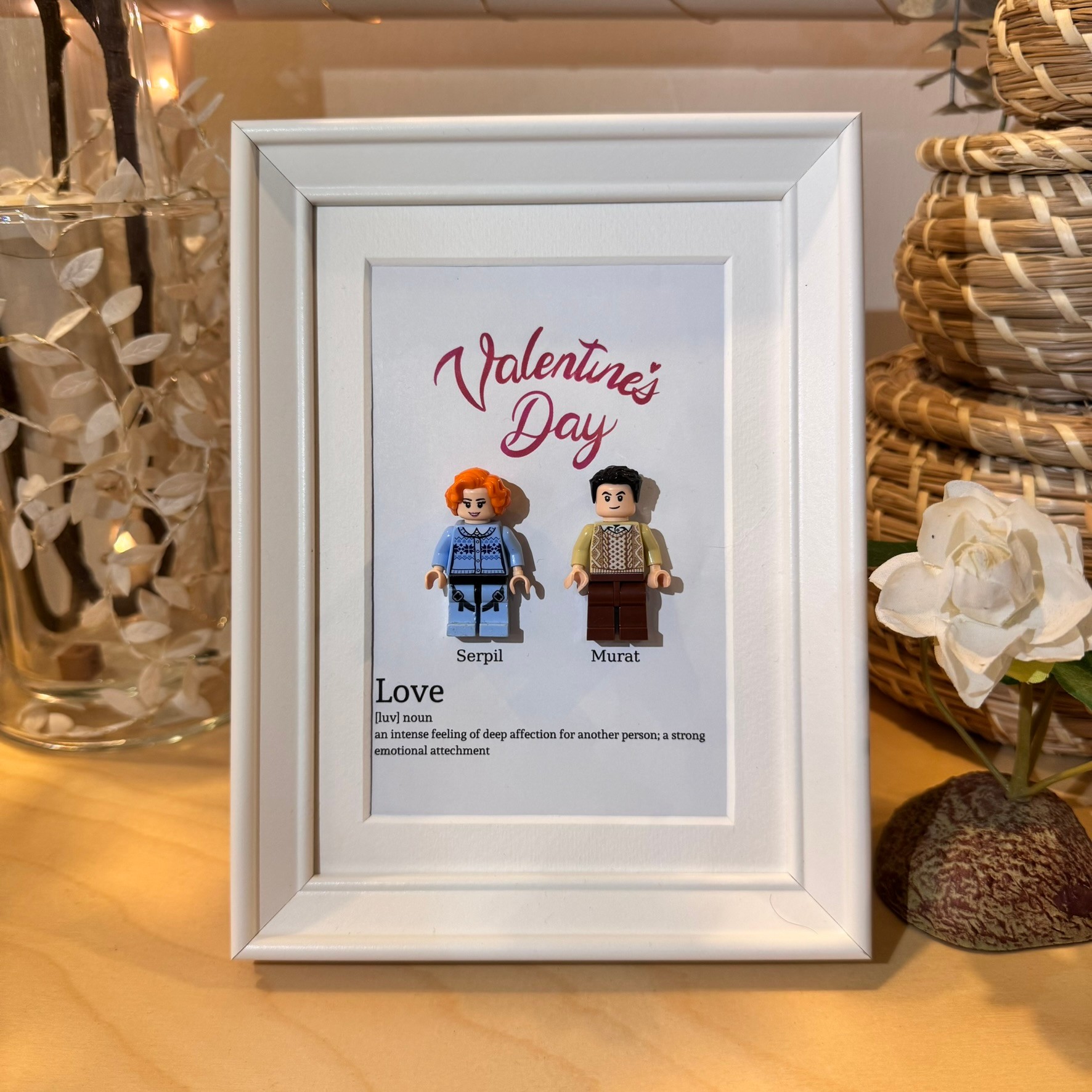 Valentine Day Love Kendin Tasarla Figür Tablo 13x18 Ikea Çerçeve 