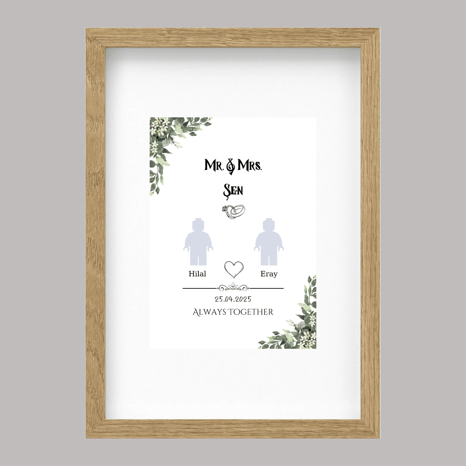 Wedding Kendin Tasarla Figür Tablo 21x30