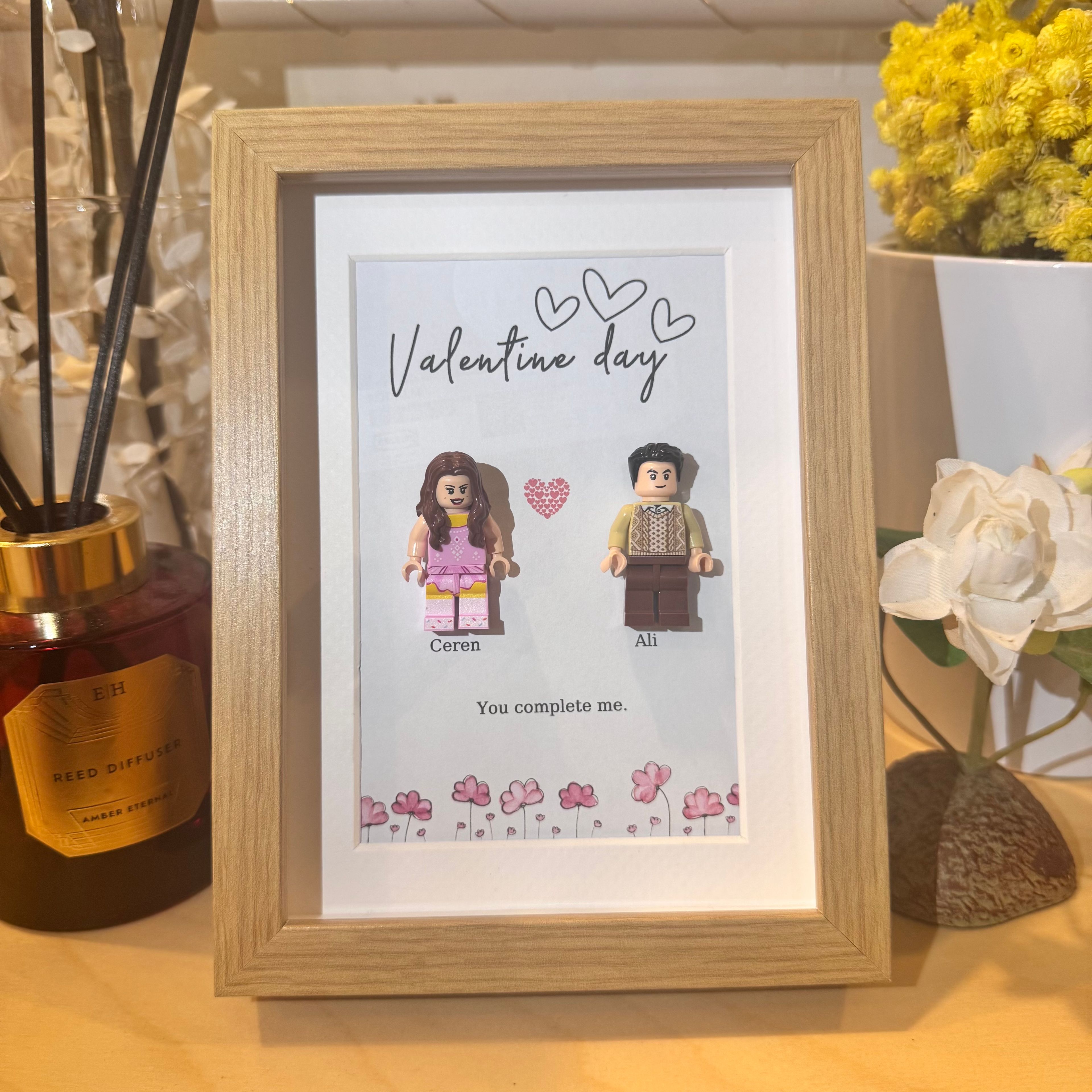 Sevgililer Günü You Complete me Kendin Tasarla Figür Tablo 13x18 Ikea Çerçeve