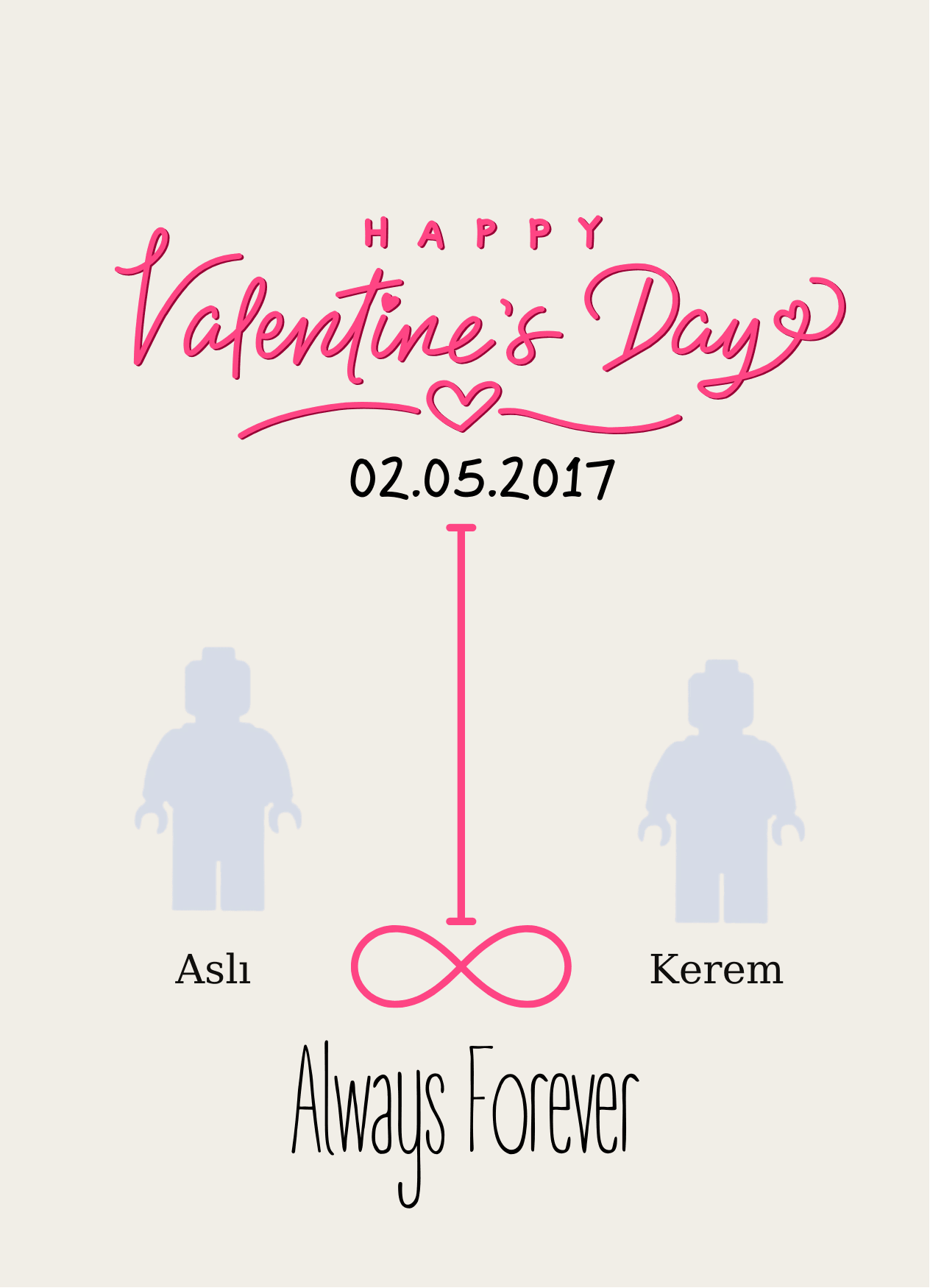 Happy Valentines Day Kendin Tasarla Figür Tablo 21x30