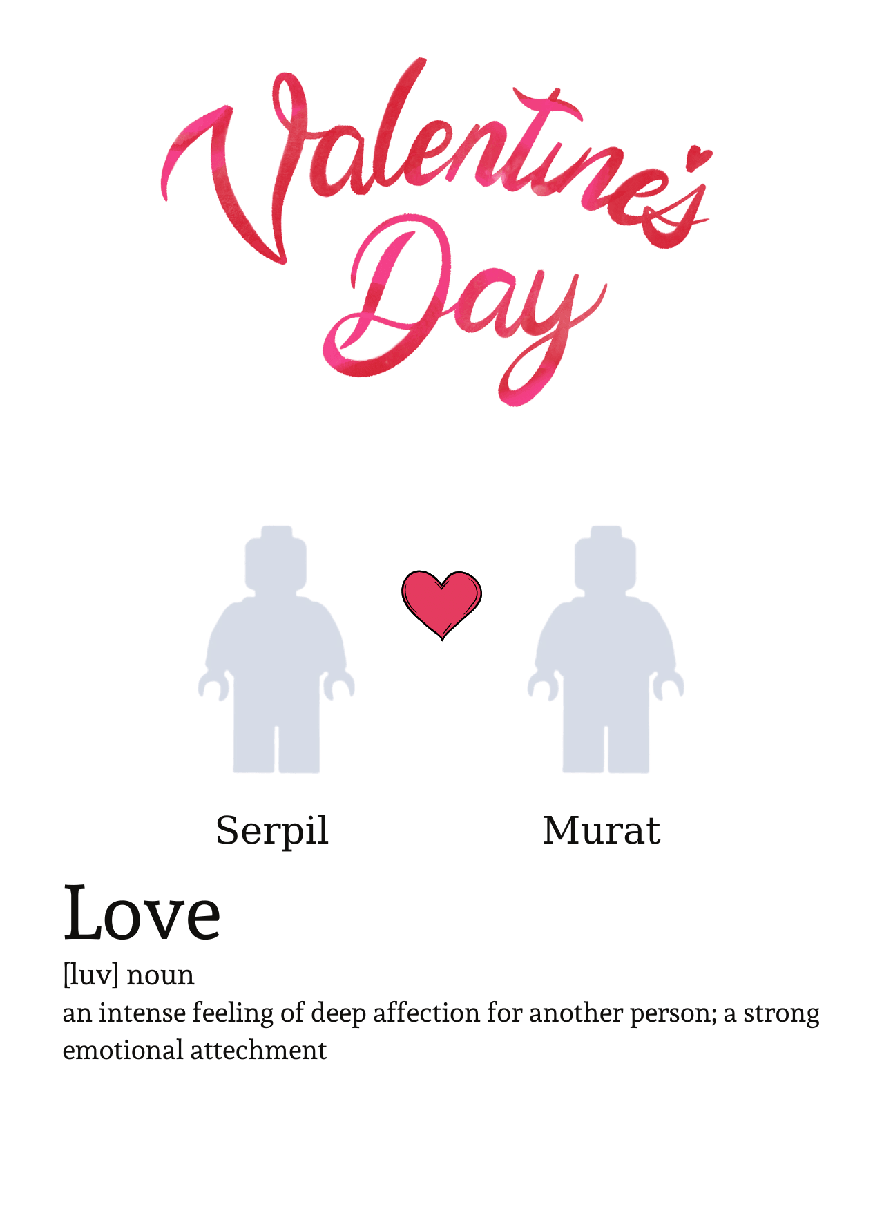 Valentine Day Love Kendin Tasarla Figür Tablo 13x18 Ikea Çerçeve 