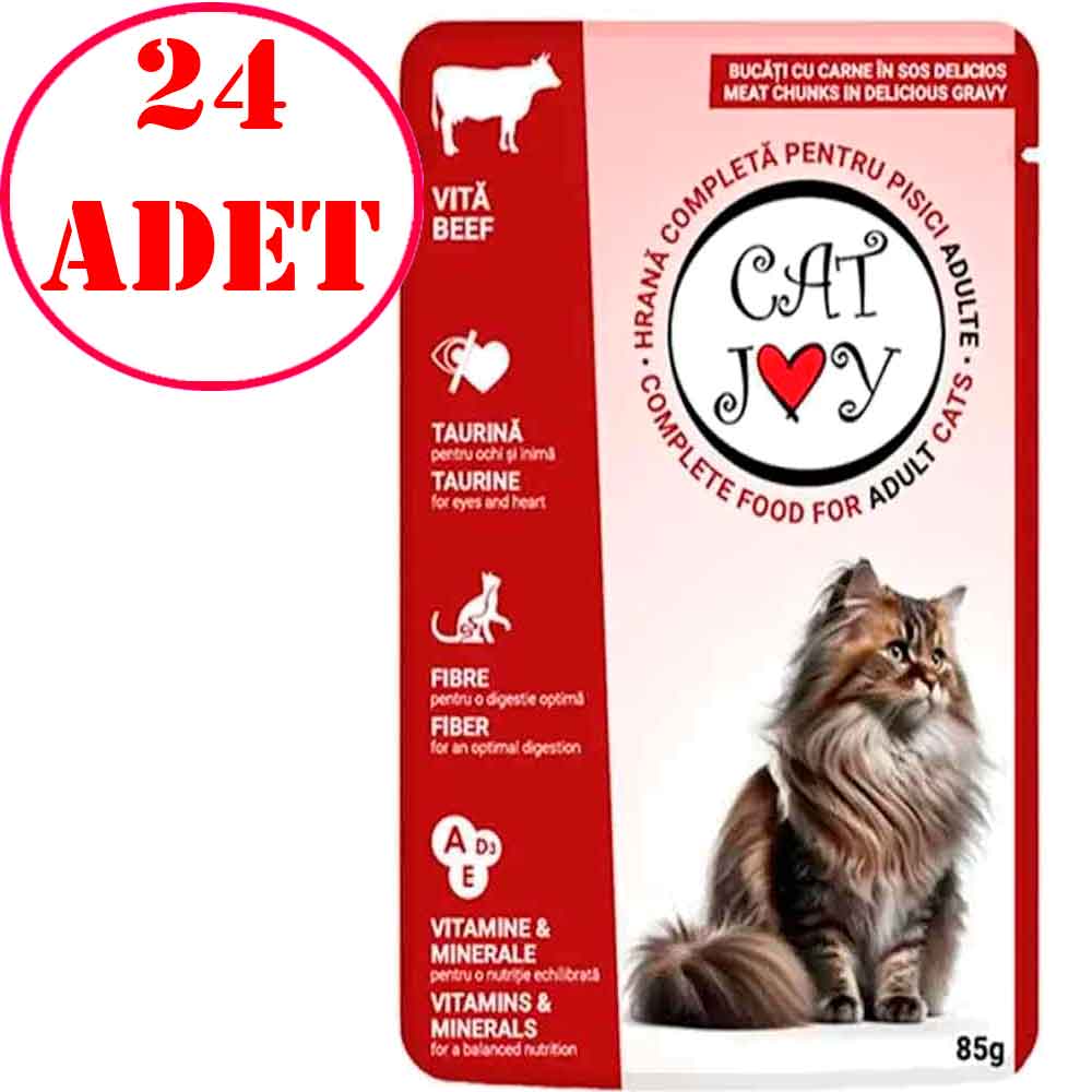 Cat Joy Sığır Etli Yetişkin Kedi Konservesi 85 Gr 24 AD