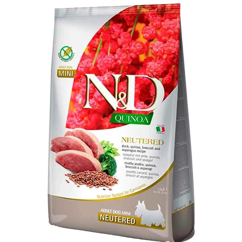 N&D Quinoa Kısırlaştırılmış Köpek Maması Mini Ördek Etli Kinoalı Brokolili 7 Kg