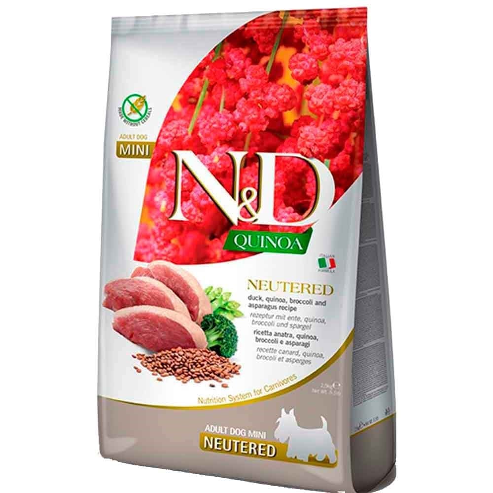 N&D Quinoa Kısırlaştırılmış Köpek Maması Mini Ördek Etli Kinoalı Brokolili 7 Kg