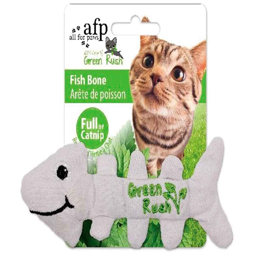 AFP Kedi Oyuncağı Green Rush Catnipli Peluş Balık Kılçığı