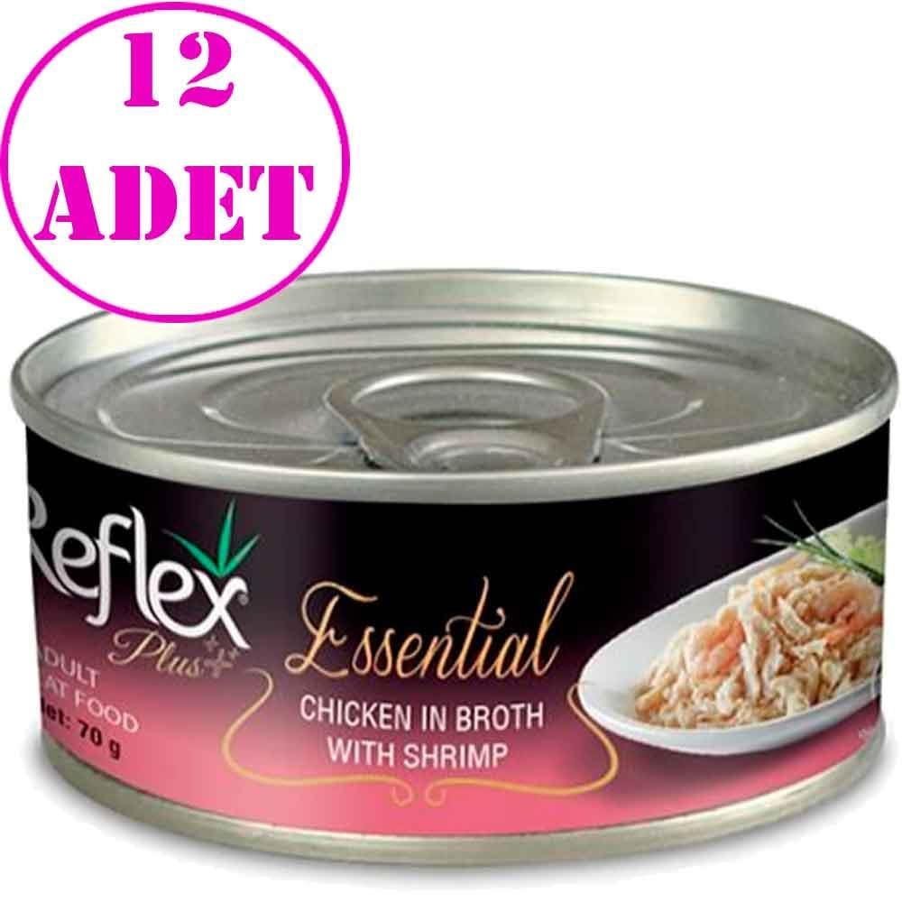 Reflex Plus Essential Tavuklu ve Karidesli Yetişkin Kedi Konservesi 70 Gr 12 AD
