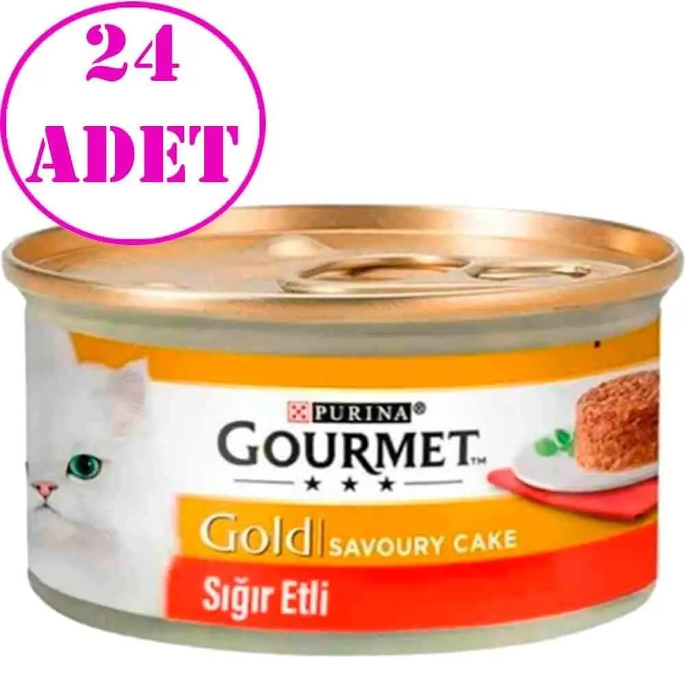 Gourmet Gold Savoury Sığır Etli Yetişkin Kedi Konservesi 85 gr 24 AD
